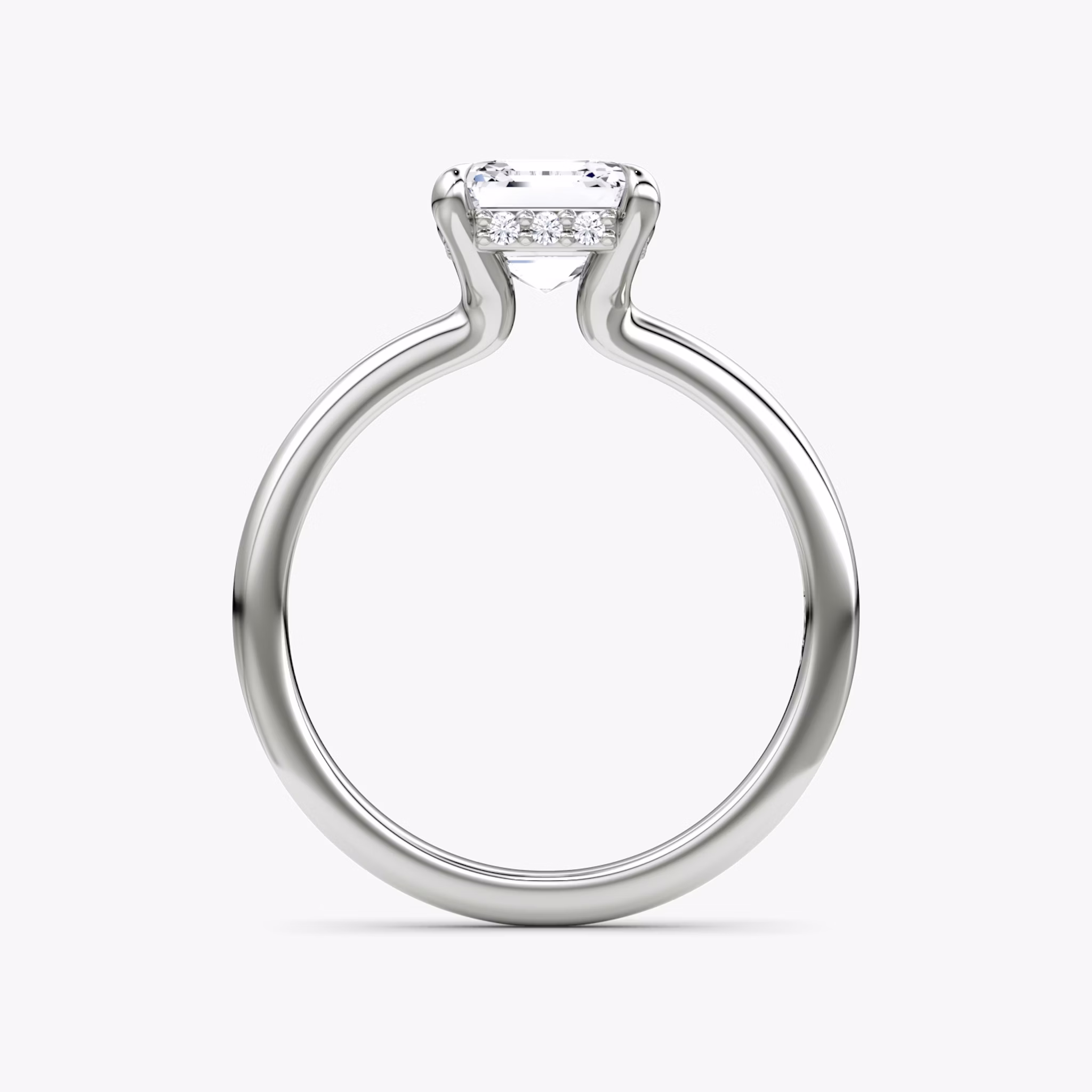 The Floating Solitaire | Asscher | Platinum | bandAccent: Plain | diamondOrientation: vertical | caratWeight: other
