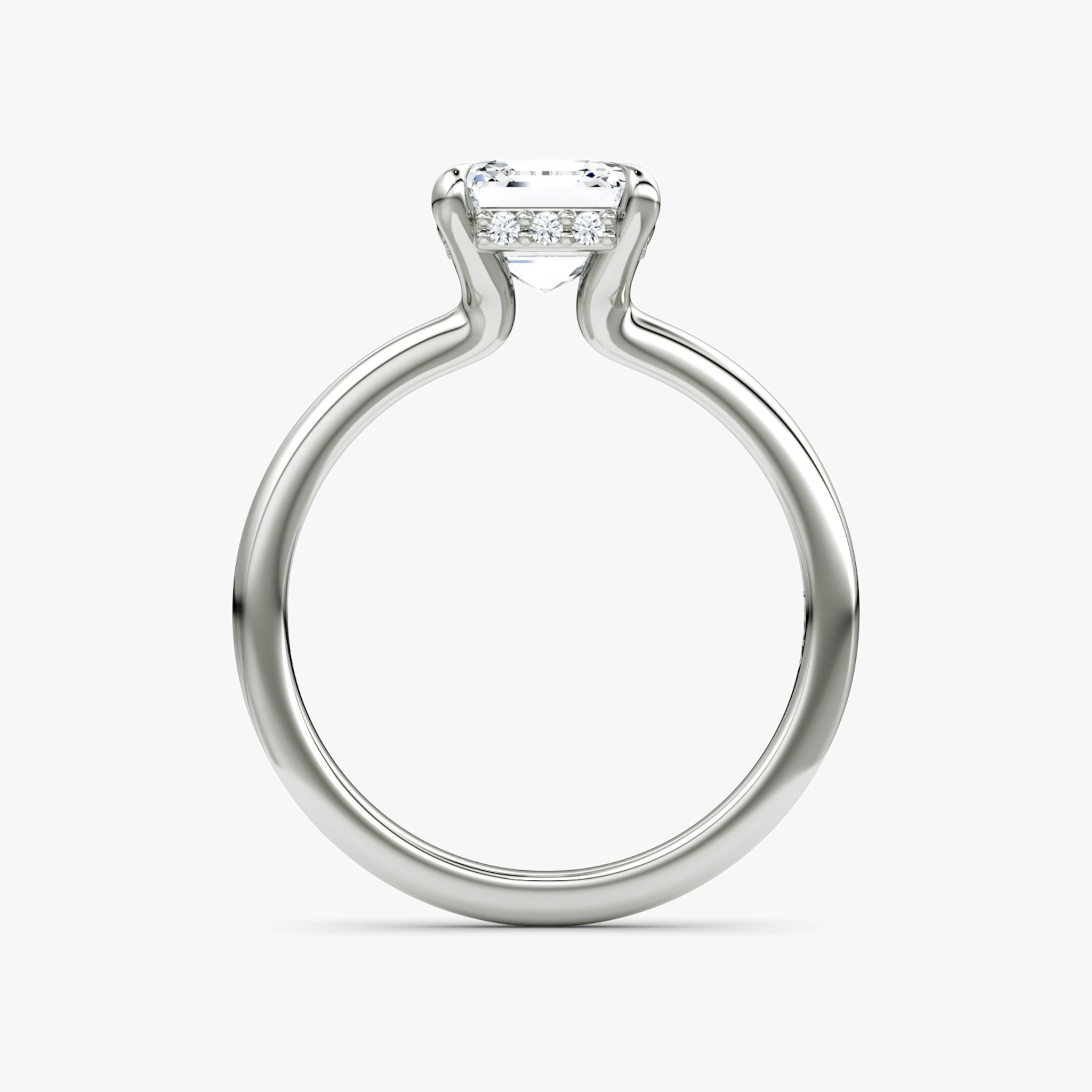 The Floating Solitaire | Asscher | Platinum | bandAccent: Plain | diamondOrientation: vertical | caratWeight: other