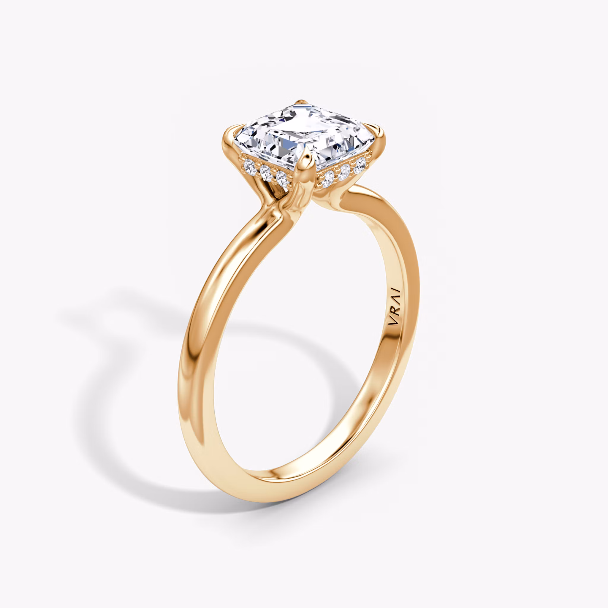 Floating Solitaire Asscher | Rose Gold
