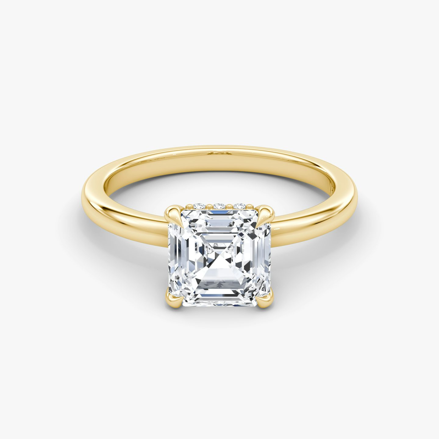 Floating Solitaire | Asscher | 18k | Gelbgold | bandAccent: Ohne Pavé-Besatz | diamondOrientation: vertical | caratWeight: other
