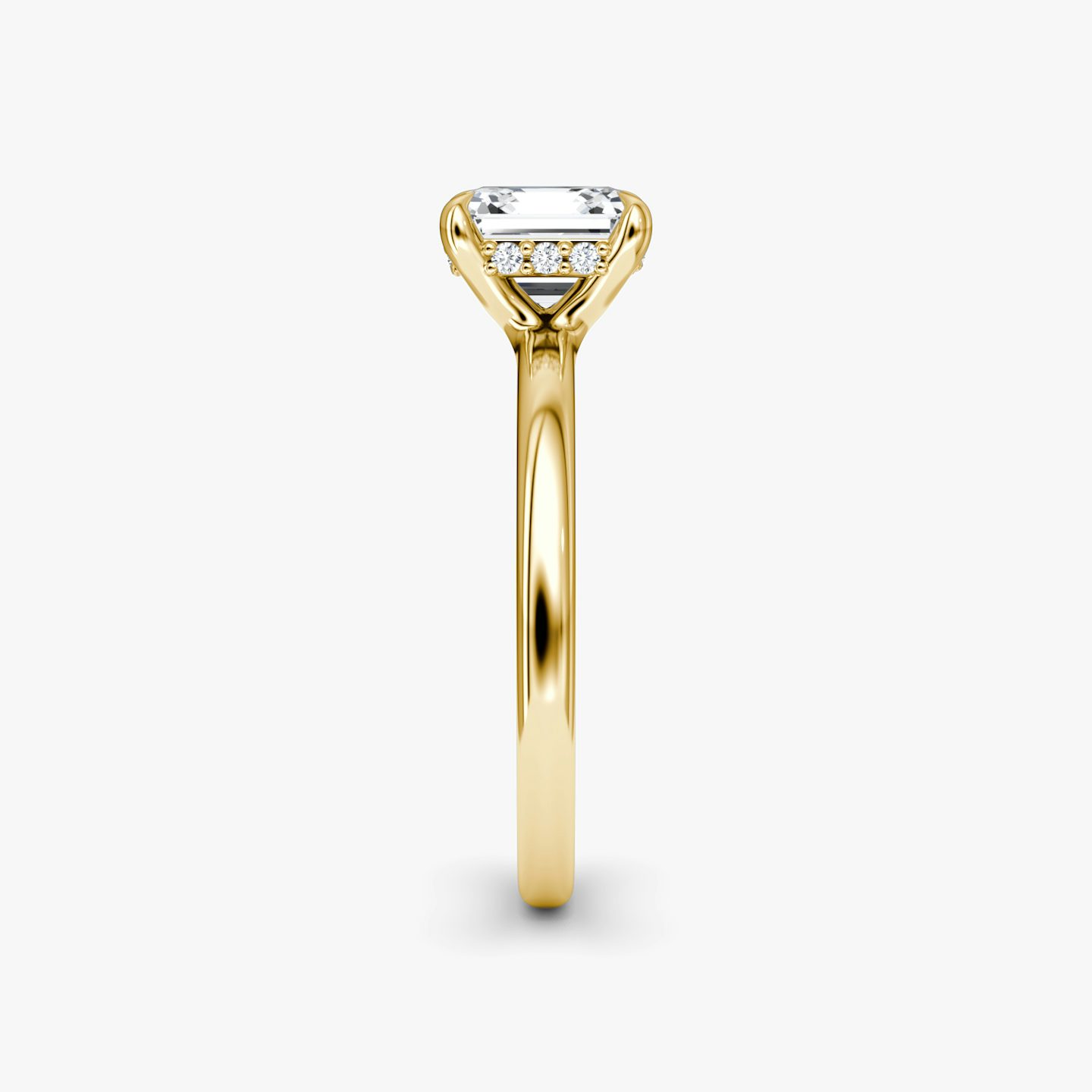 Floating Solitaire | Asscher | 18k | Gelbgold | bandAccent: Ohne Pavé-Besatz | diamondOrientation: vertical | caratWeight: other