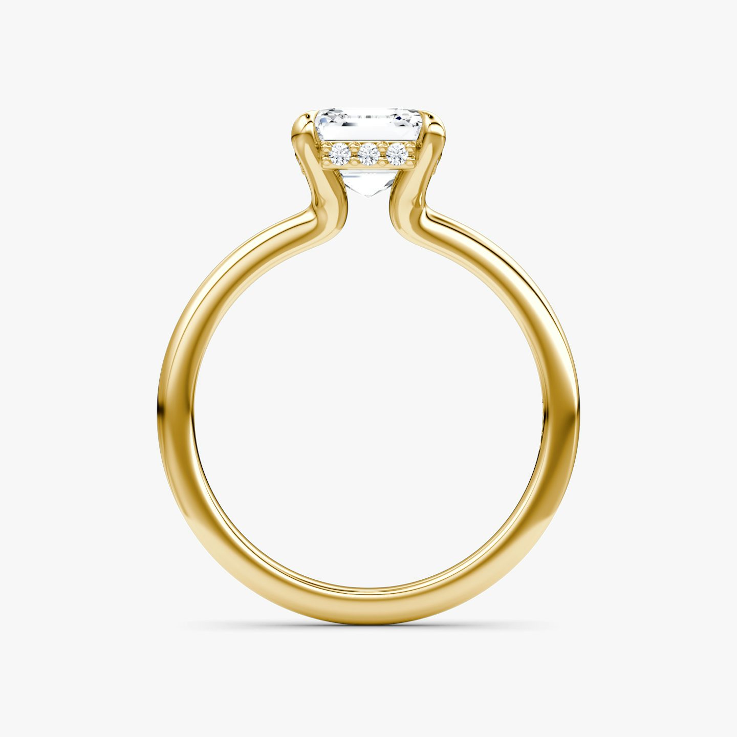 Floating Solitaire | Asscher | 18k | Gelbgold | bandAccent: Ohne Pavé-Besatz | diamondOrientation: vertical | caratWeight: other