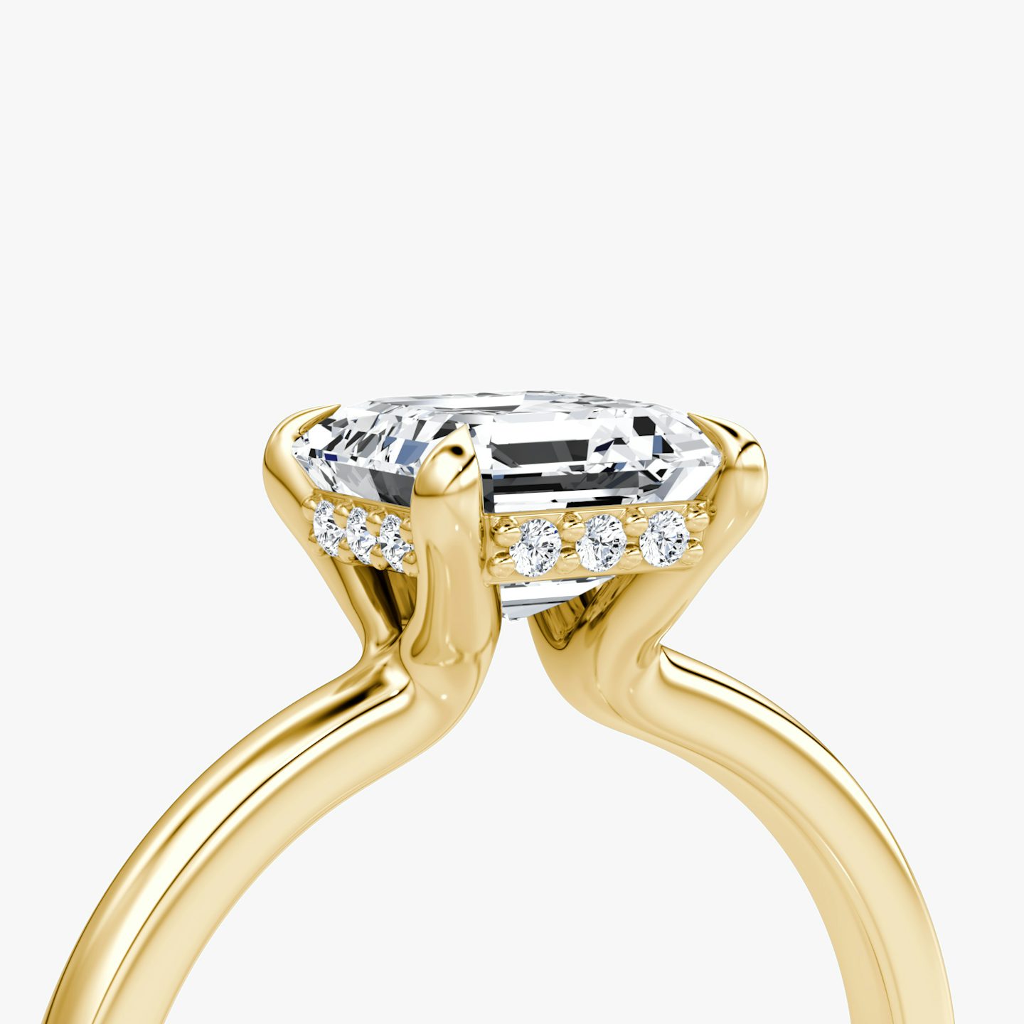 Floating Solitaire | Asscher | 18k | Gelbgold | bandAccent: Ohne Pavé-Besatz | diamondOrientation: vertical | caratWeight: other