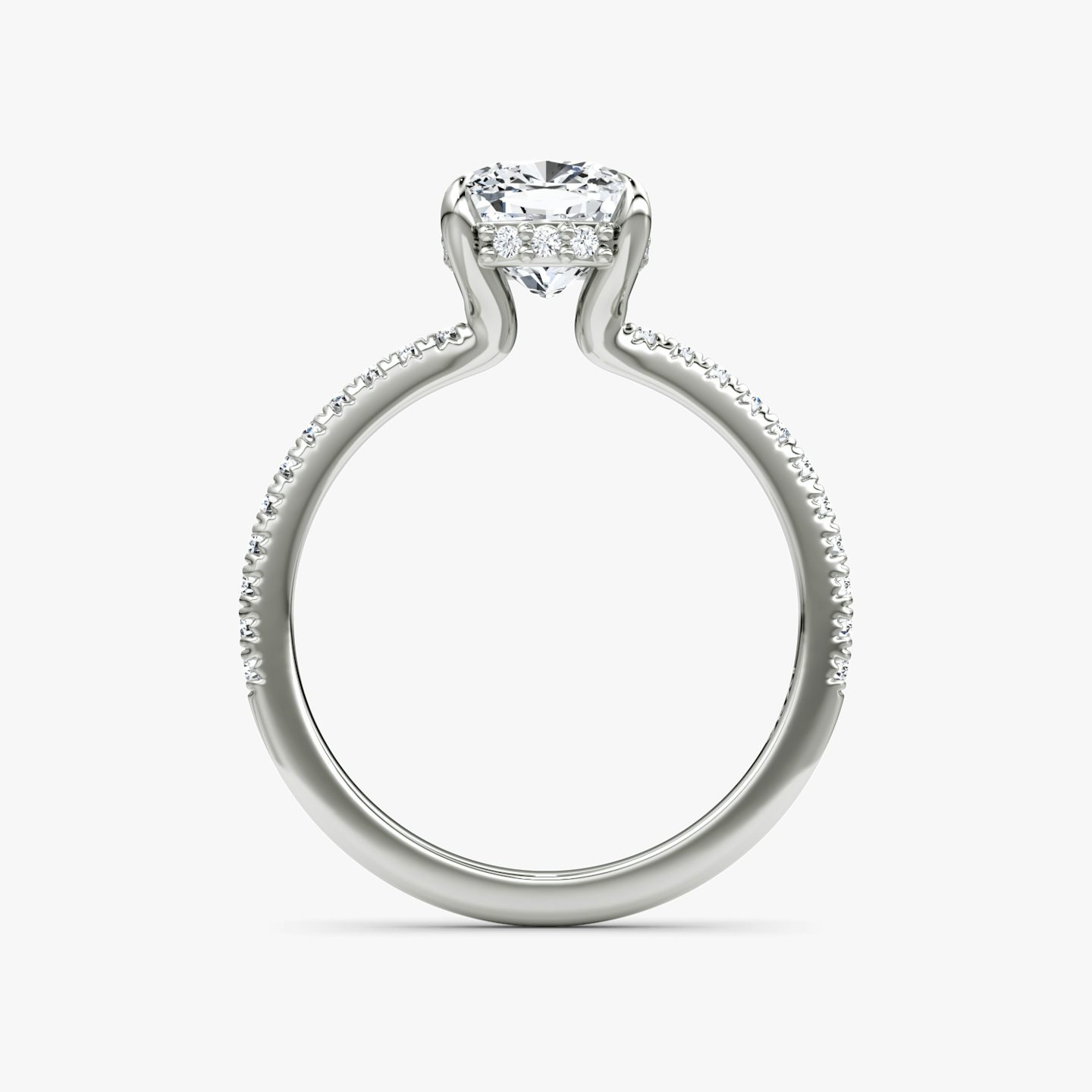 Floating Solitaire | Cushion | Platin | bandAccent: Mit Pavé-Besatz | diamondOrientation: vertical | caratWeight: other