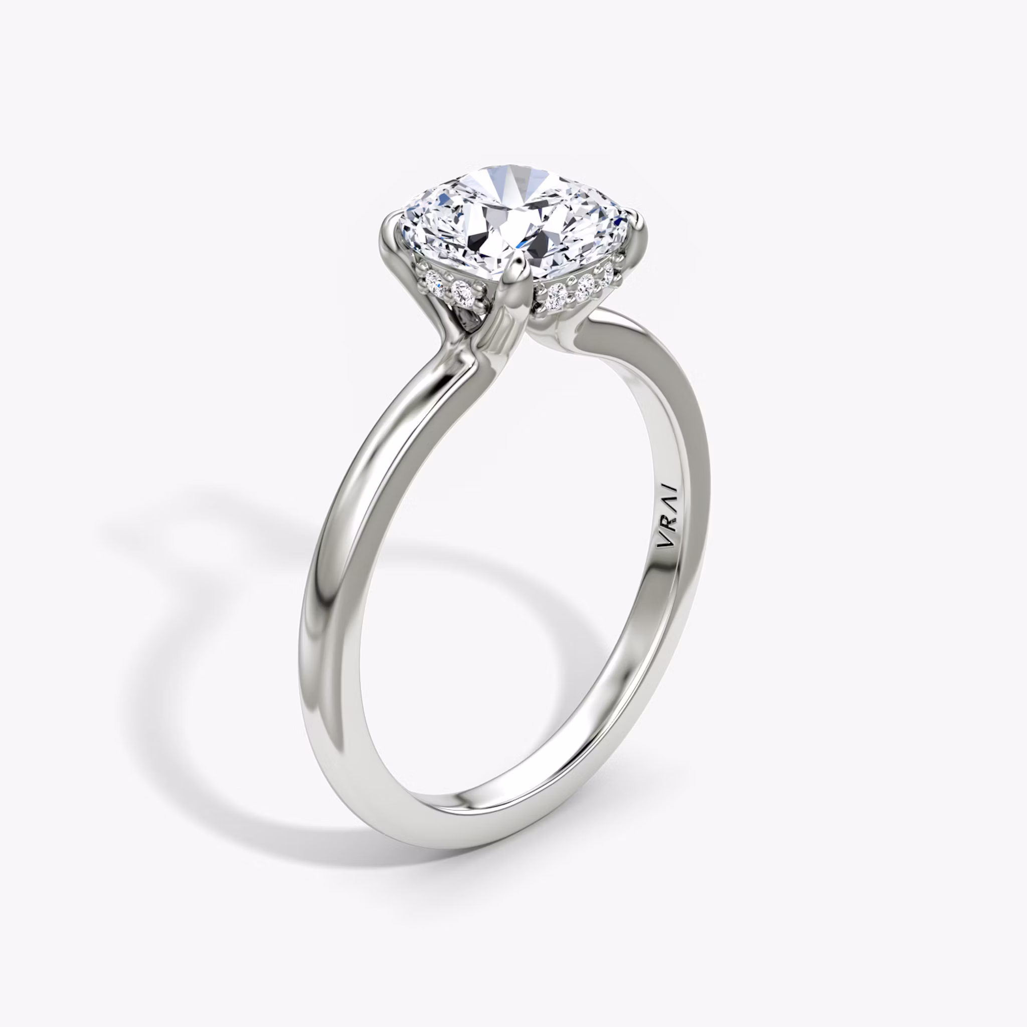 Floating Solitaire Cushion | Platinum