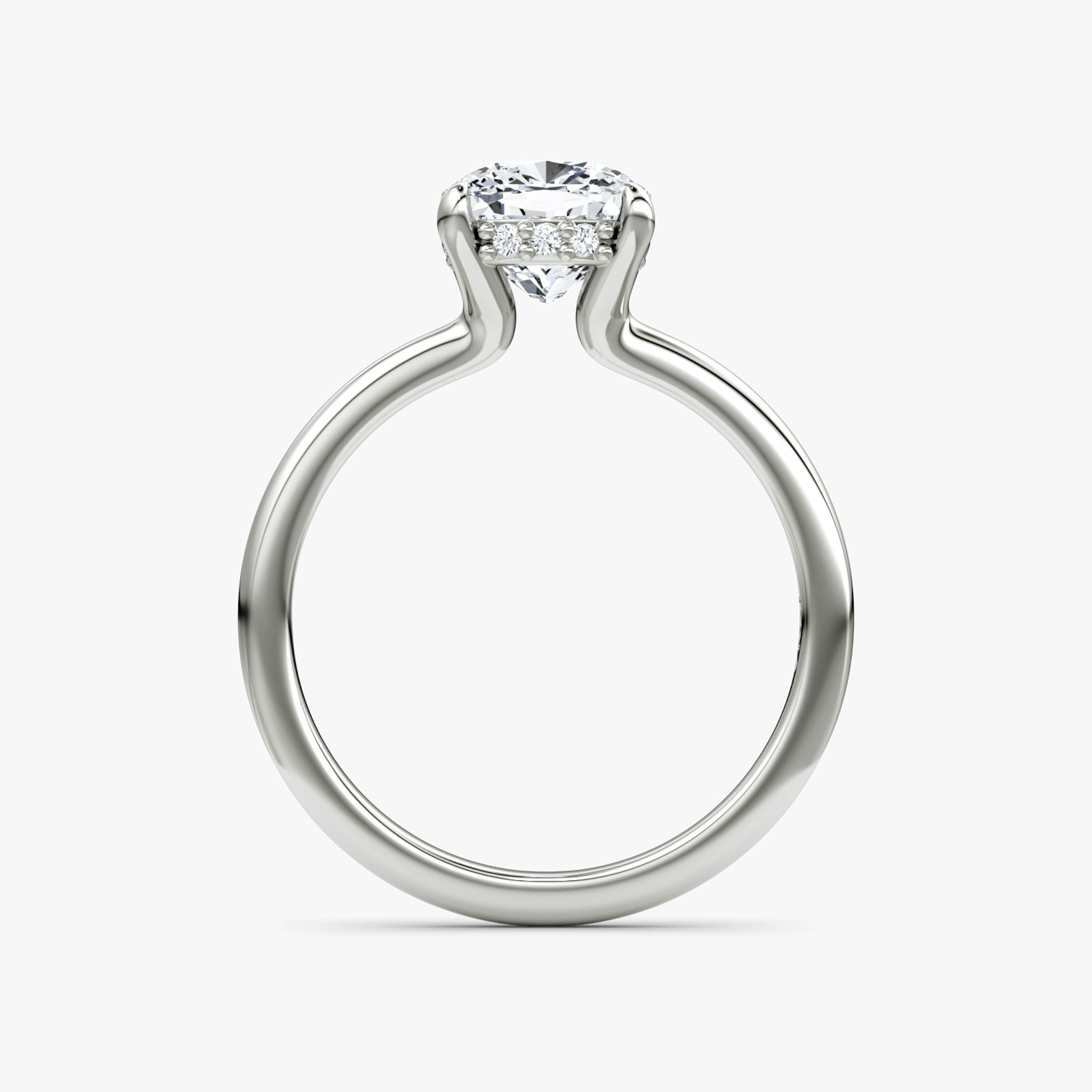 The Floating Solitaire | Cushion | Platinum | bandAccent: Plain | diamondOrientation: vertical | caratWeight: other