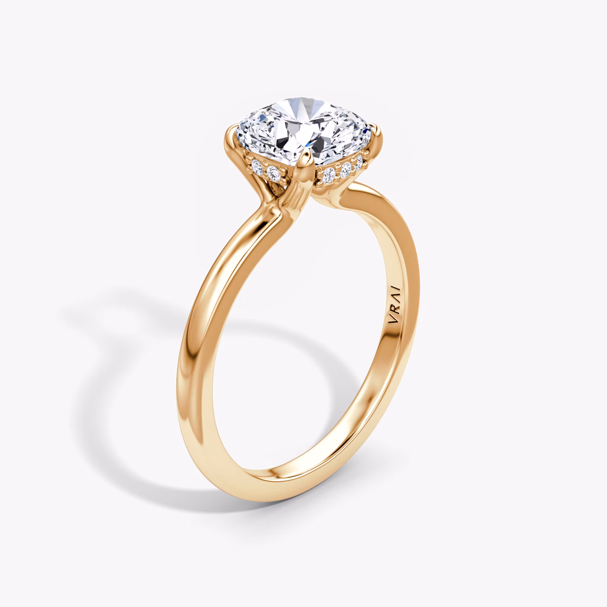 Floating Solitaire Cushion | Rose Gold