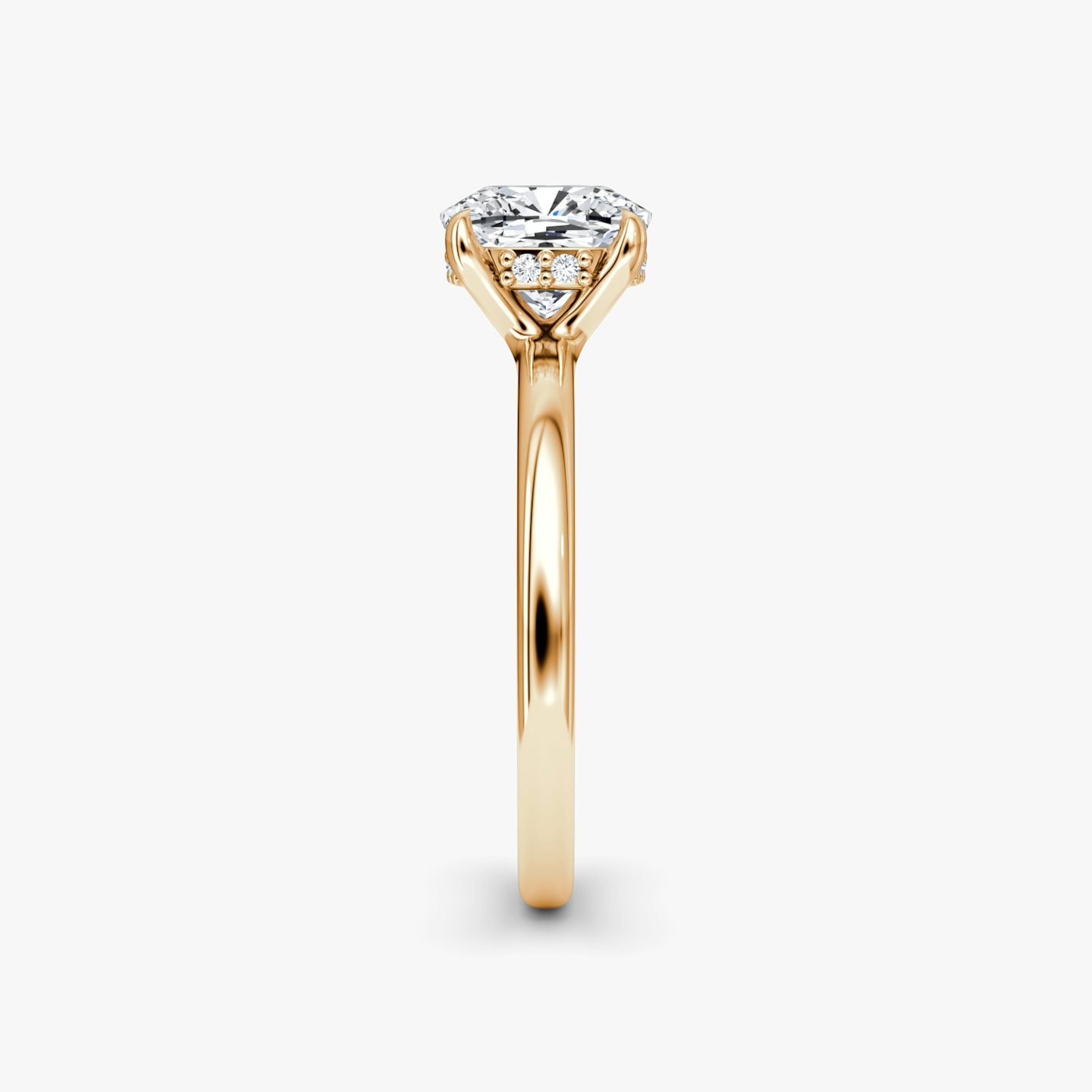 The Floating Solitaire | Cushion | 14k | Rose Gold | bandAccent: Plain | diamondOrientation: vertical | caratWeight: other
