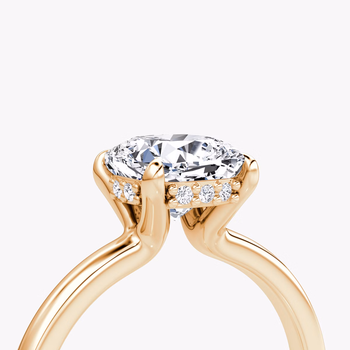 The Floating Solitaire | Cushion | 14k | Rose Gold | bandAccent: Plain | diamondOrientation: vertical | caratWeight: other
