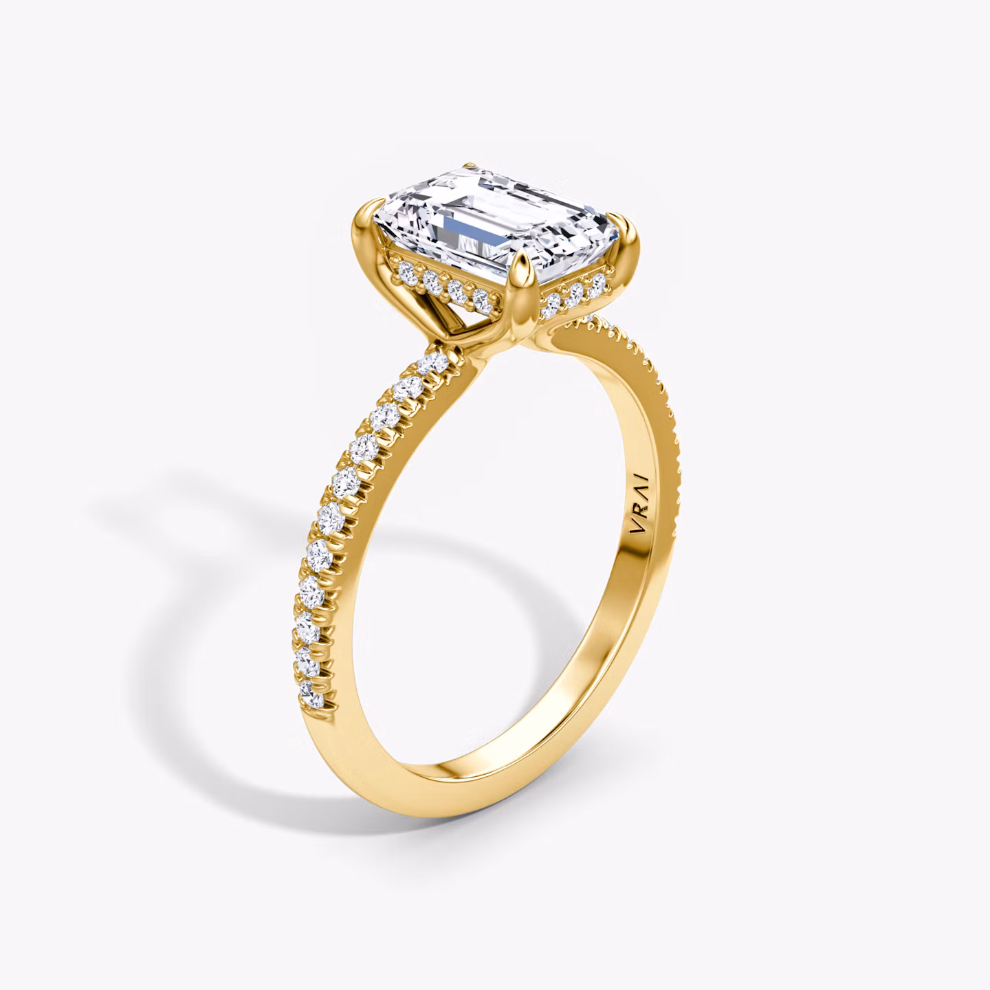 The Floating Solitaire Emerald | Yellow Gold