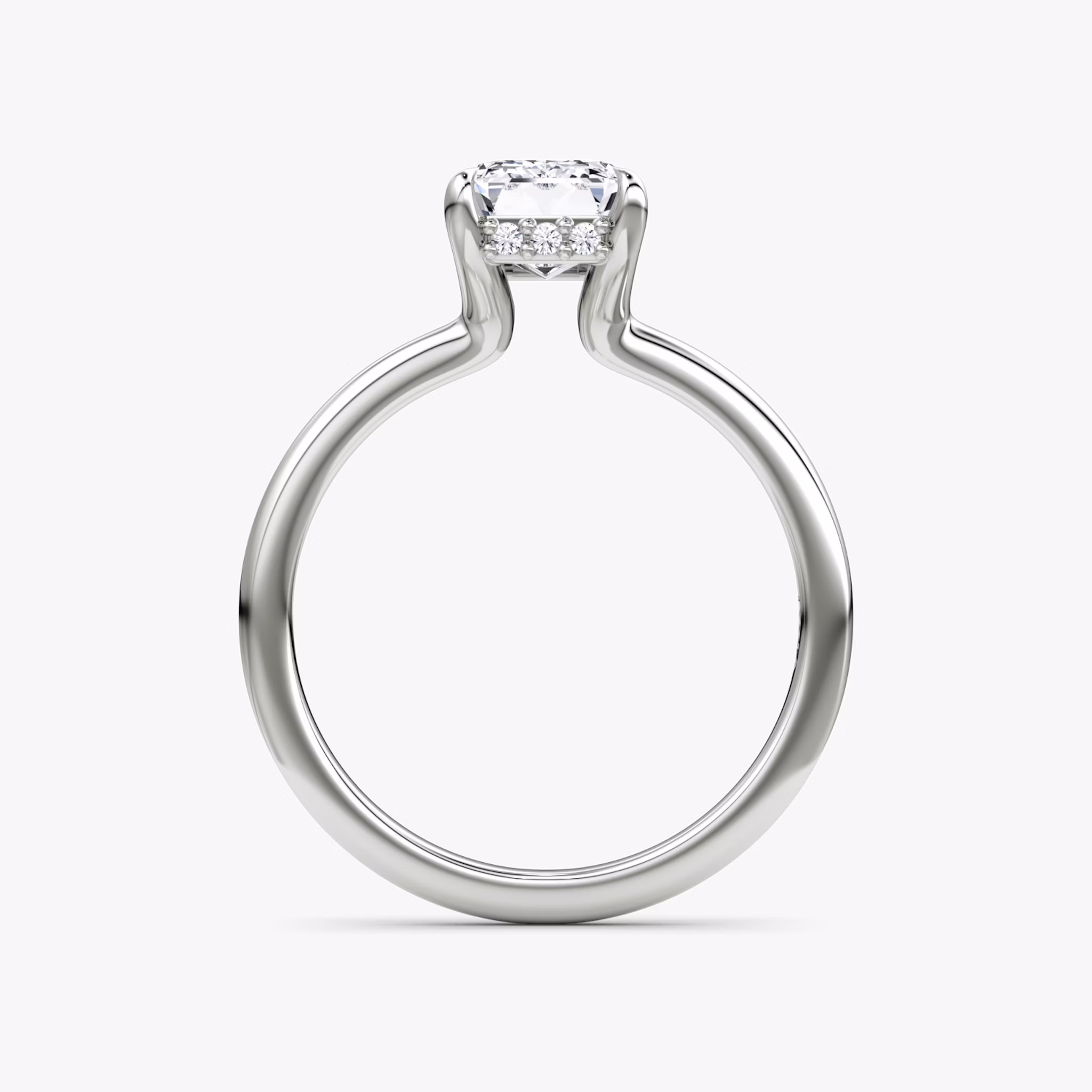 The Floating Solitaire | Emerald | Platinum | bandAccent: Plain | diamondOrientation: vertical | caratWeight: other