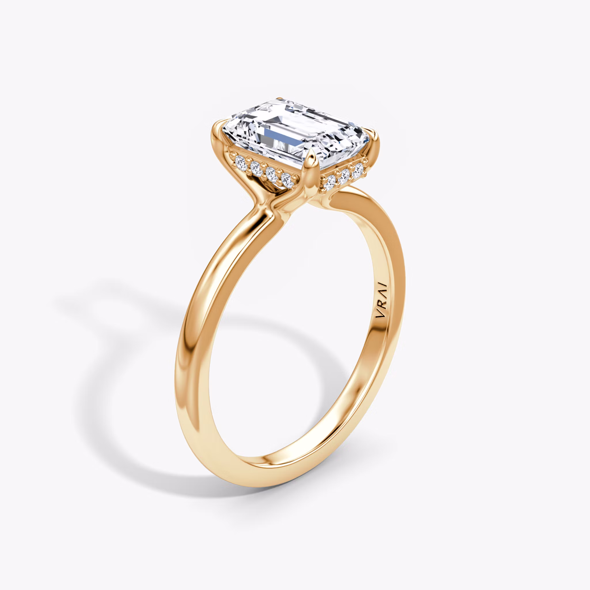 Floating Solitaire Emerald | Rose Gold
