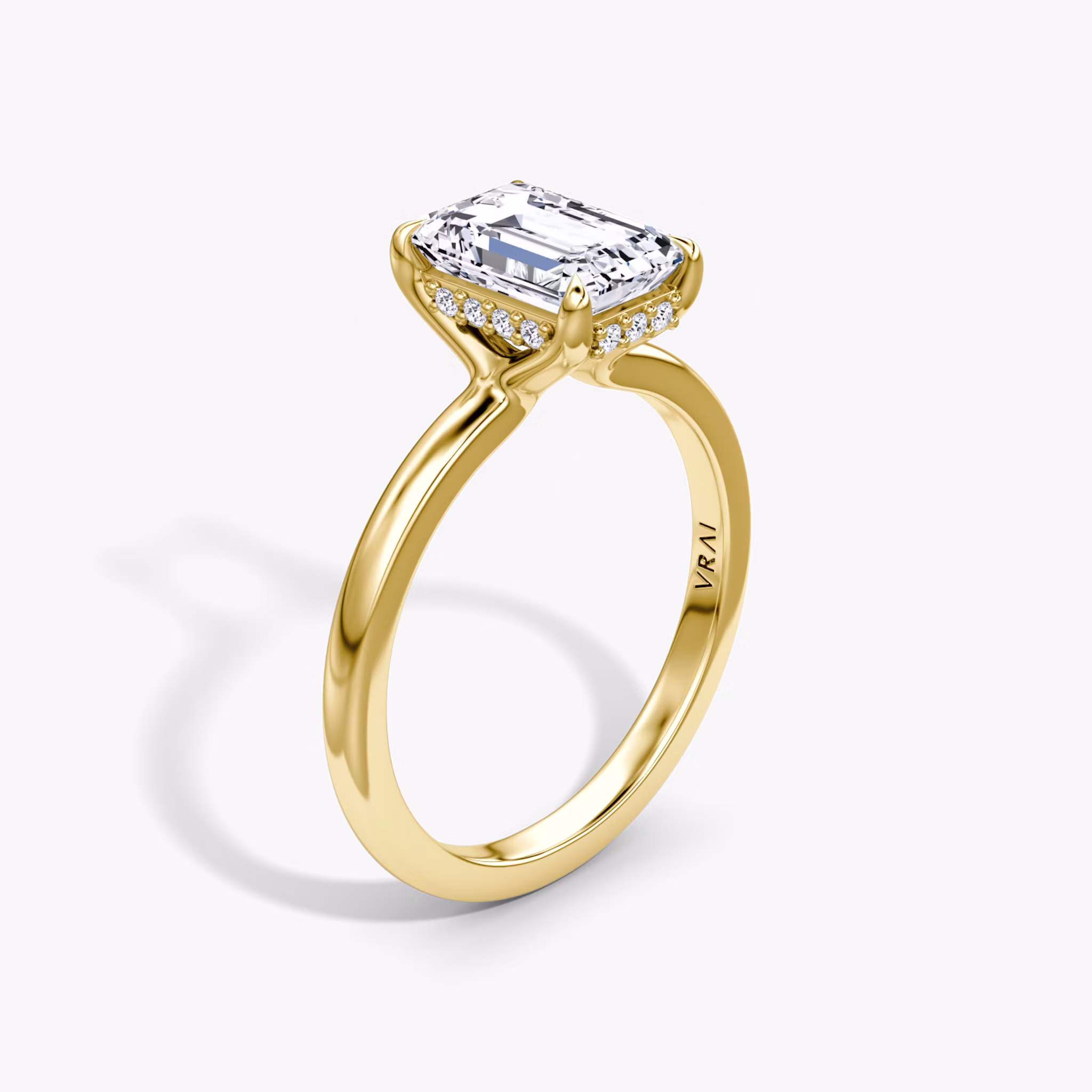 Floating Solitaire Emerald | Yellow Gold