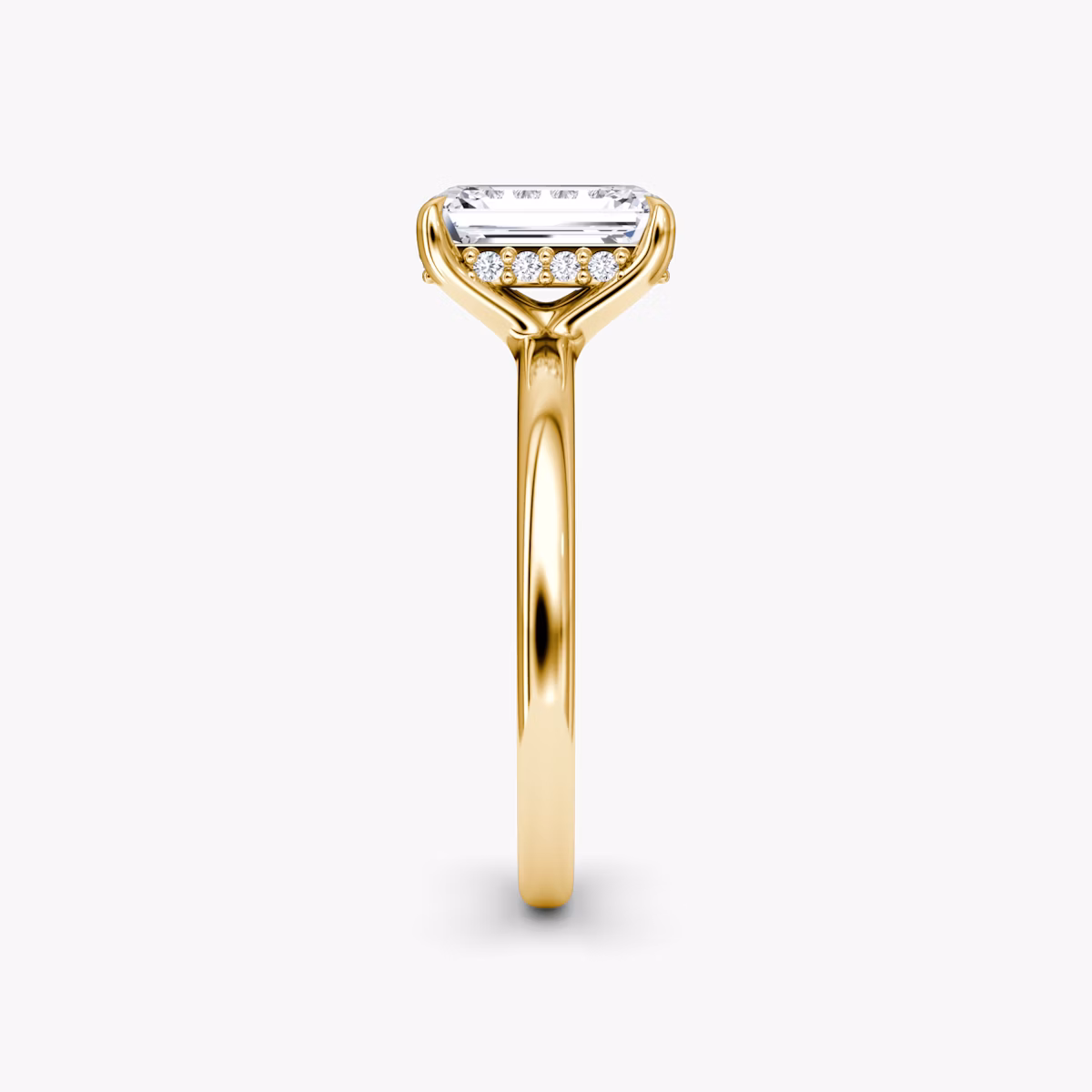 The Floating Solitaire | Emerald | 18k | Yellow Gold | bandAccent: Plain | diamondOrientation: vertical | caratWeight: other