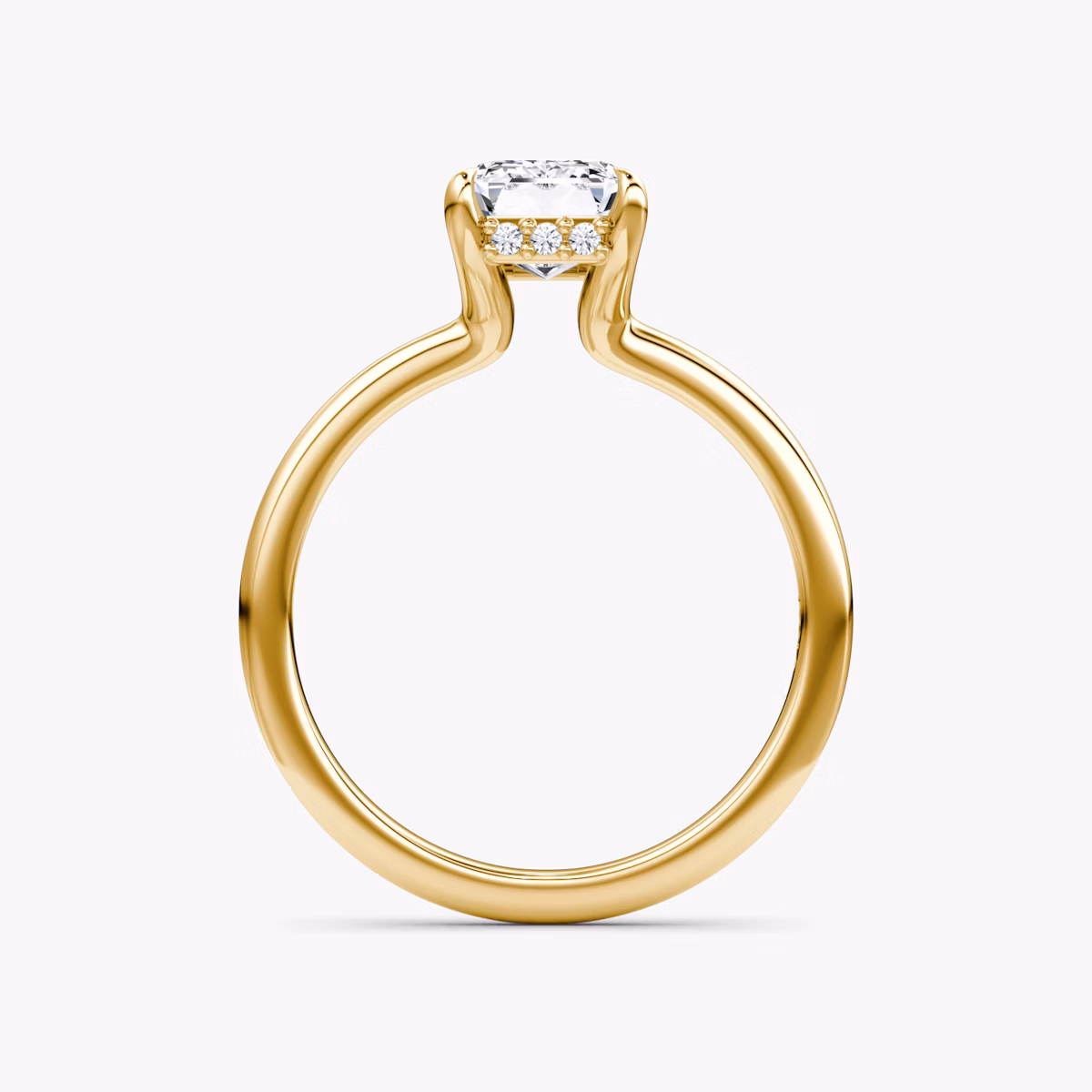 The Floating Solitaire | Emerald | 18k | Yellow Gold | bandAccent: Plain | diamondOrientation: vertical | caratWeight: other