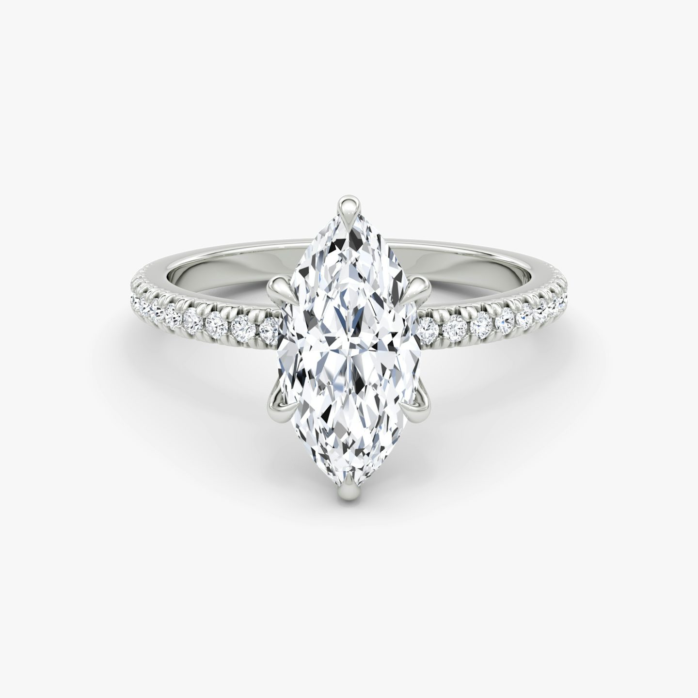 Floating Solitaire | Marquise | Platin | bandAccent: Mit Pavé-Besatz | diamondOrientation: vertical | caratWeight: other