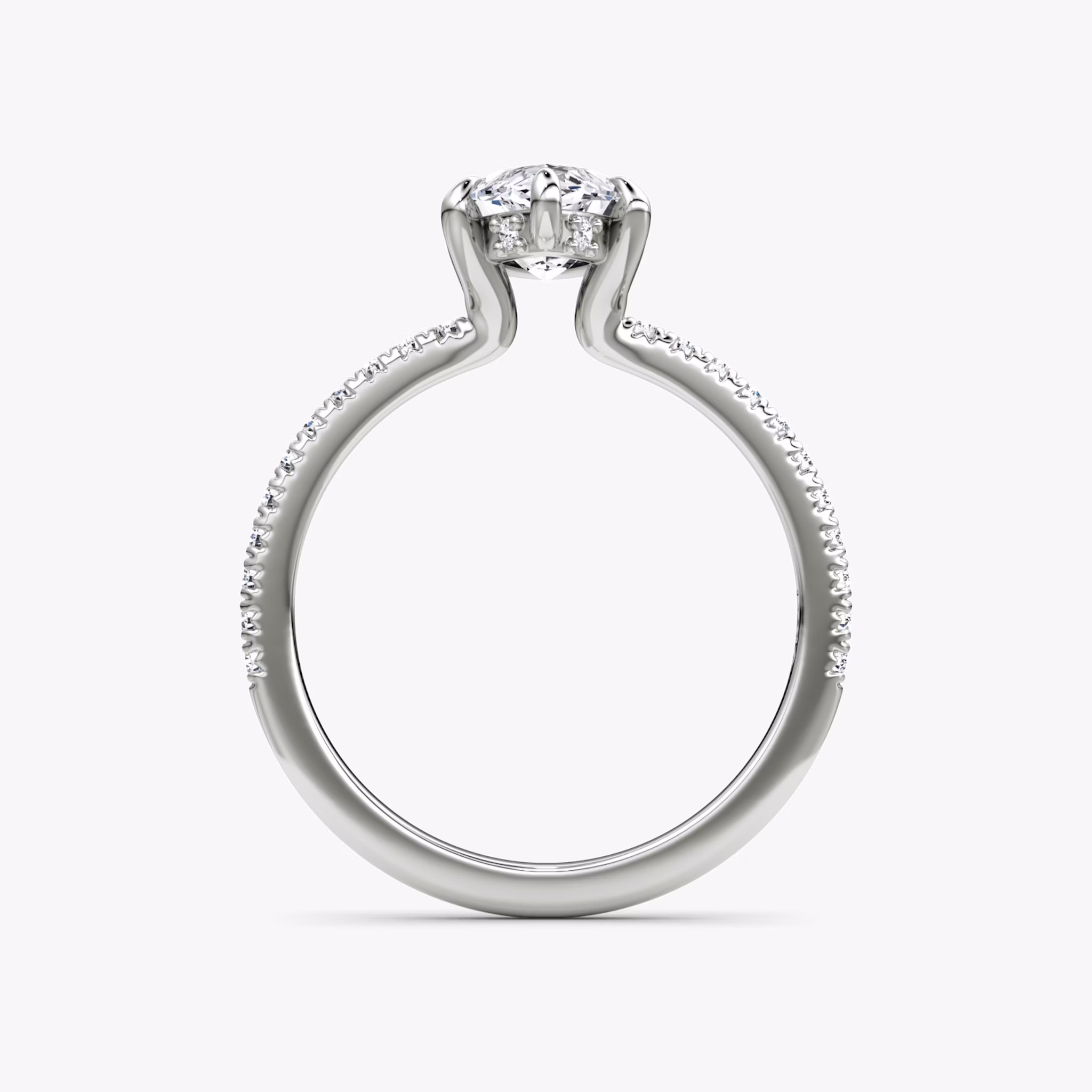 The Floating Solitaire | Marquise | Platinum | bandAccent: Pavé | diamondOrientation: vertical | caratWeight: other