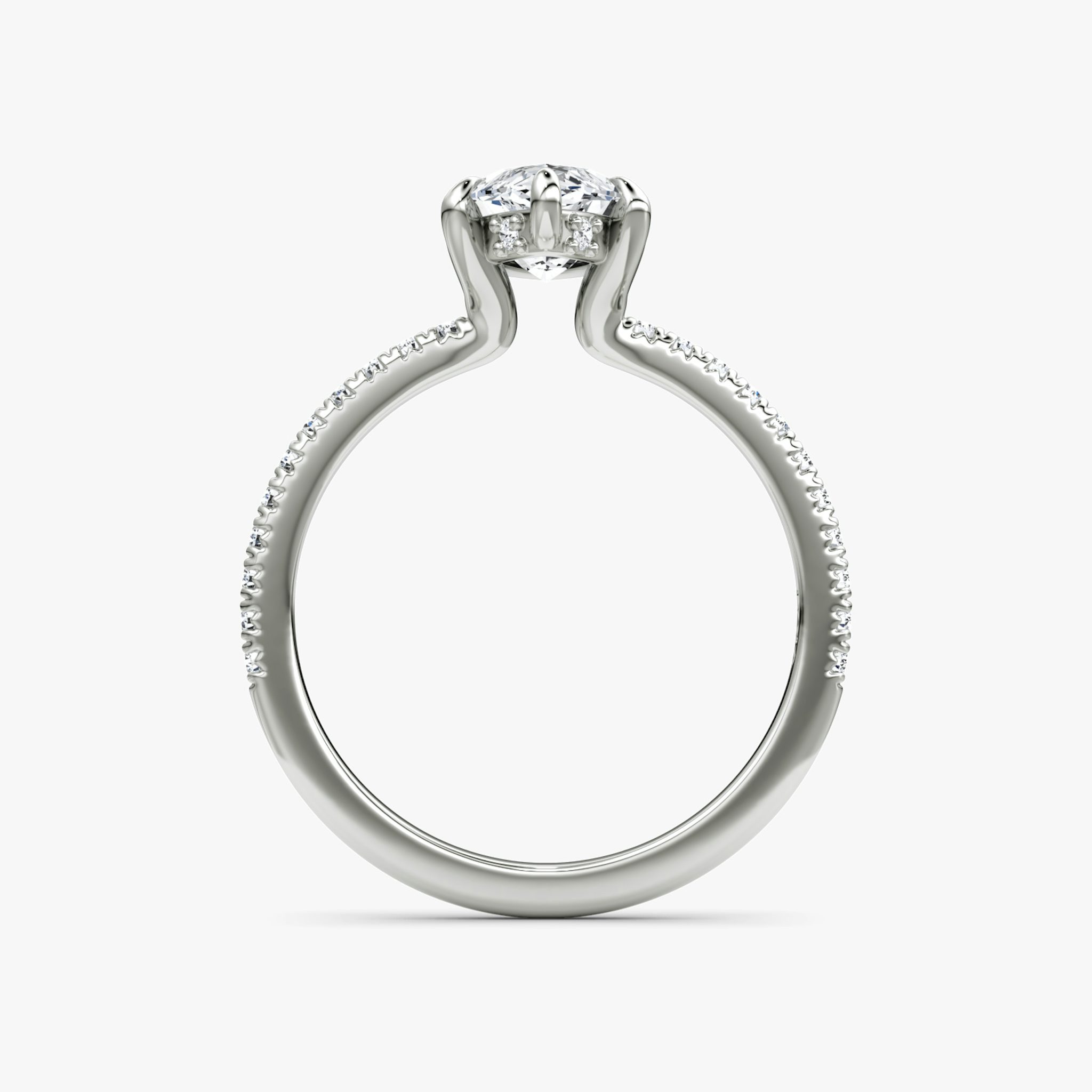 The Floating Solitaire | Marquise | Platinum | bandAccent: Pavé | diamondOrientation: vertical | caratWeight: other