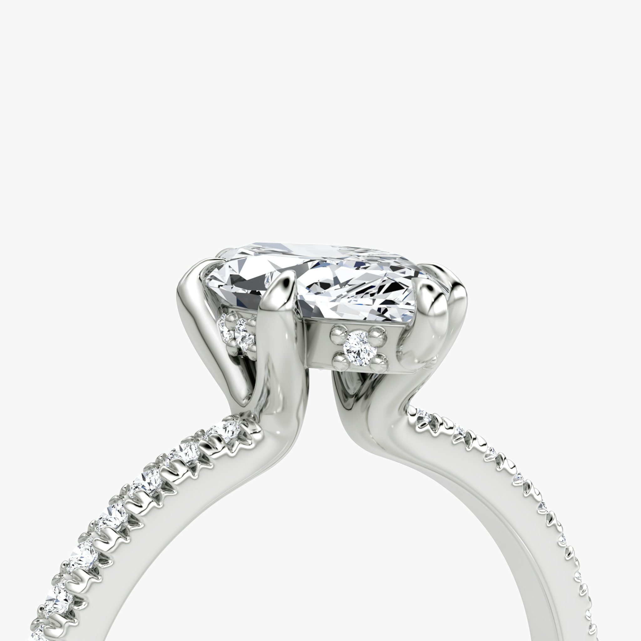 The Floating Solitaire | Marquise | Platinum | bandAccent: Pavé | diamondOrientation: vertical | caratWeight: other