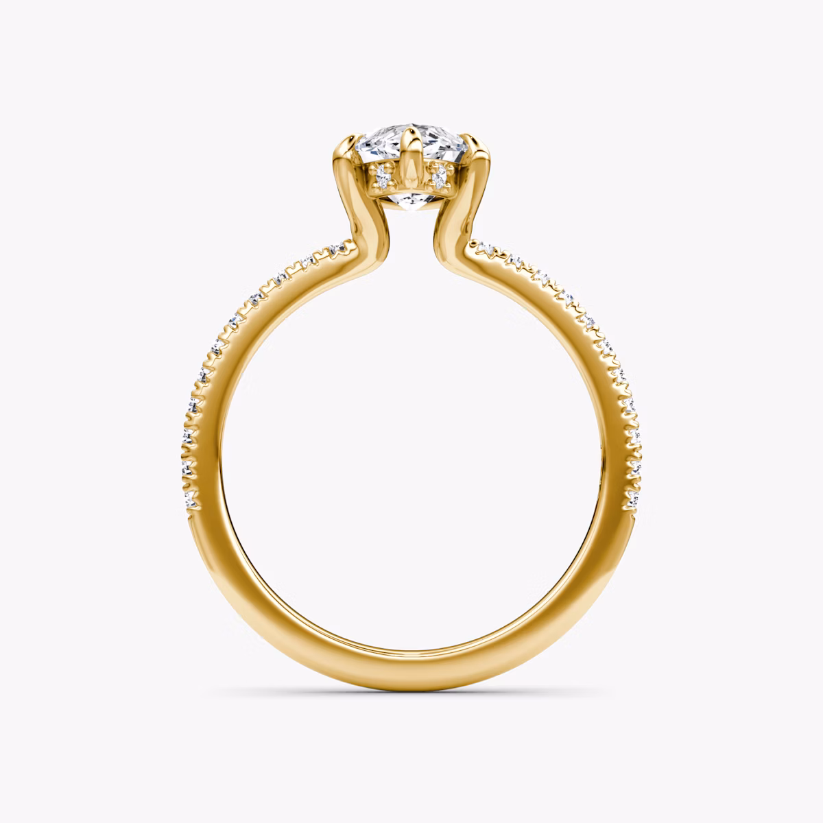 Anillo de compromiso Floating Solitaire | Marquise | 18k | Oro amarillo | bandAccent: Pavé | diamondOrientation: vertical | caratWeight: other