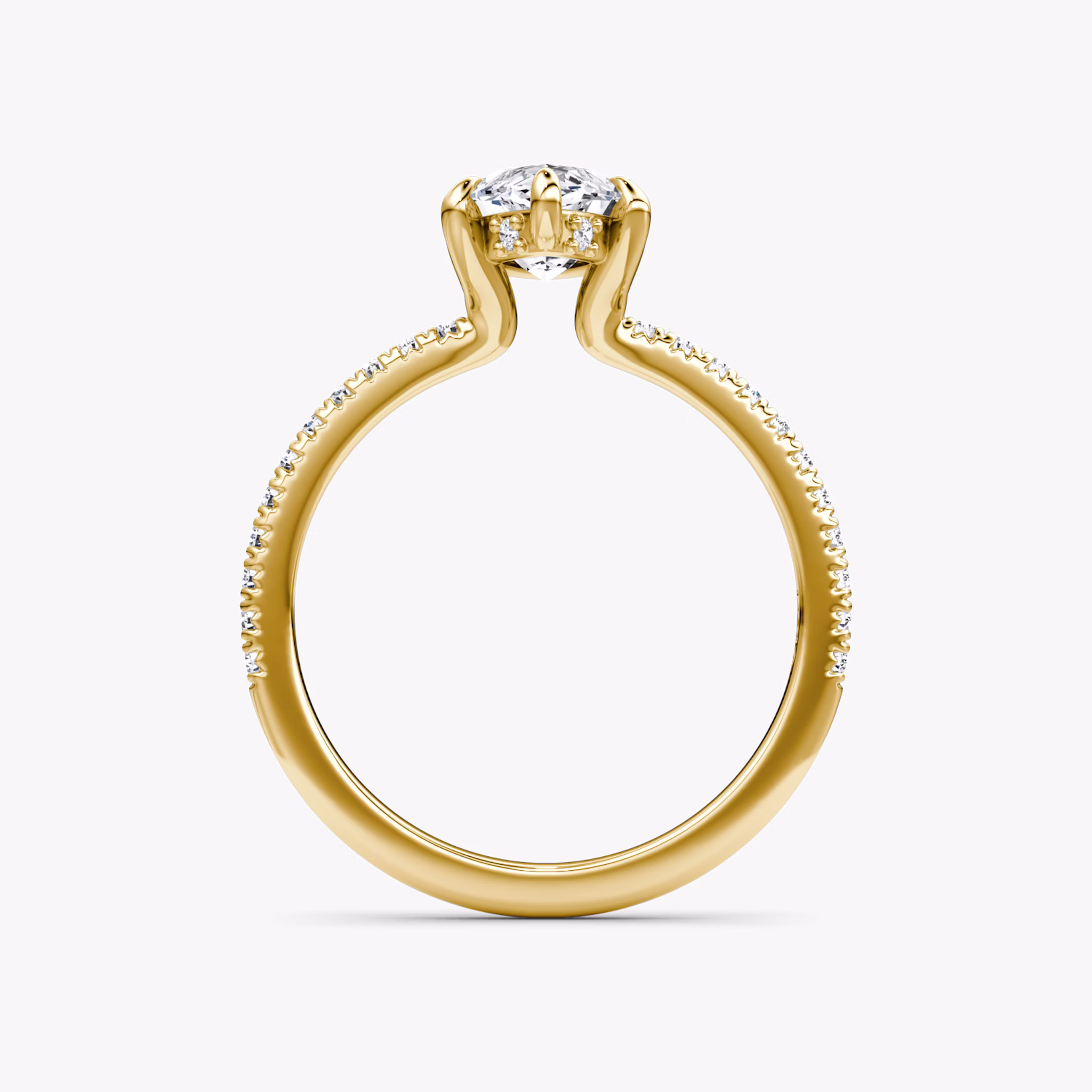 The Floating Solitaire | Marquise | 18k | Yellow Gold | bandAccent: Pavé | diamondOrientation: vertical | caratWeight: other