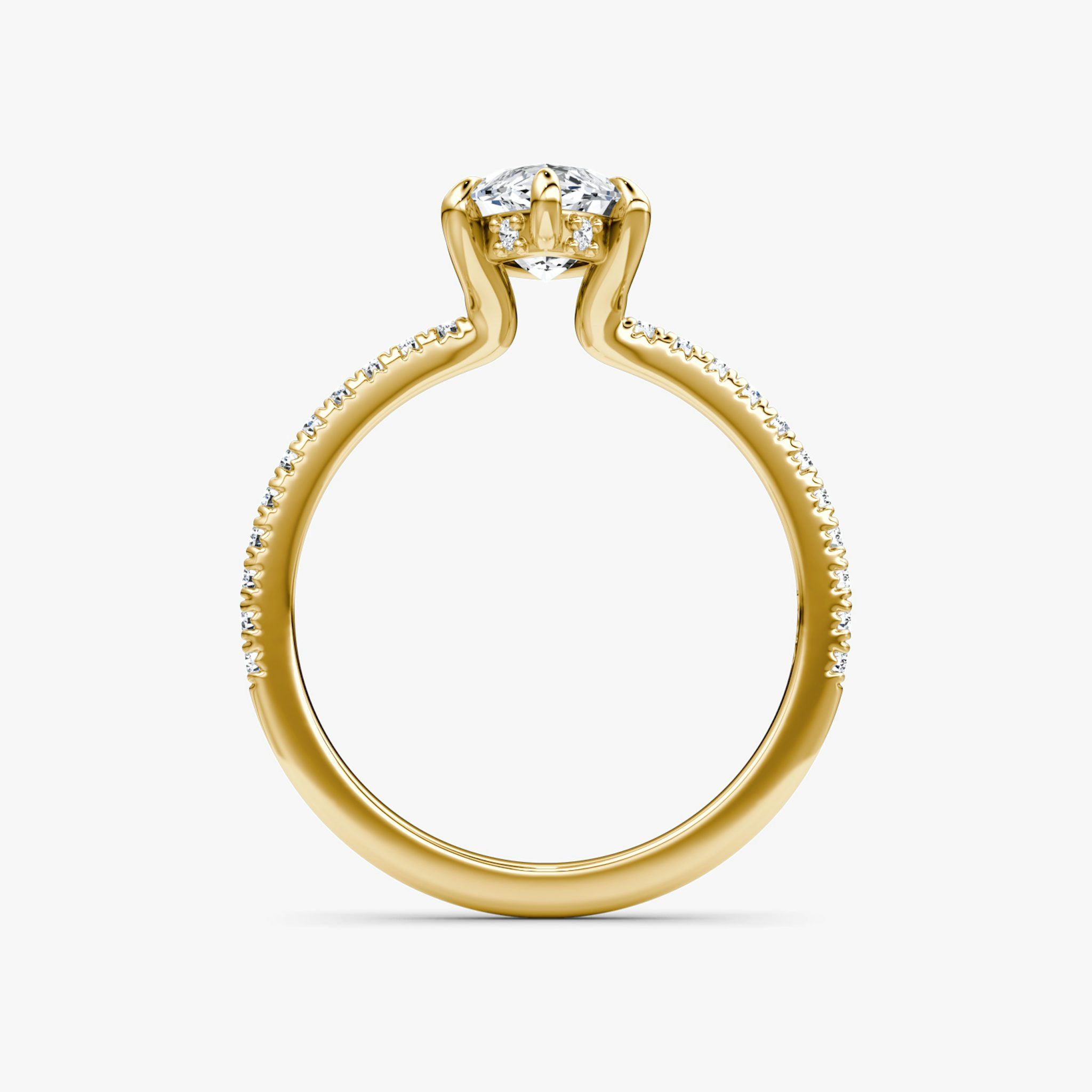 The Floating Solitaire | Marquise | 18k | Yellow Gold | bandAccent: Pavé | diamondOrientation: vertical | caratWeight: other