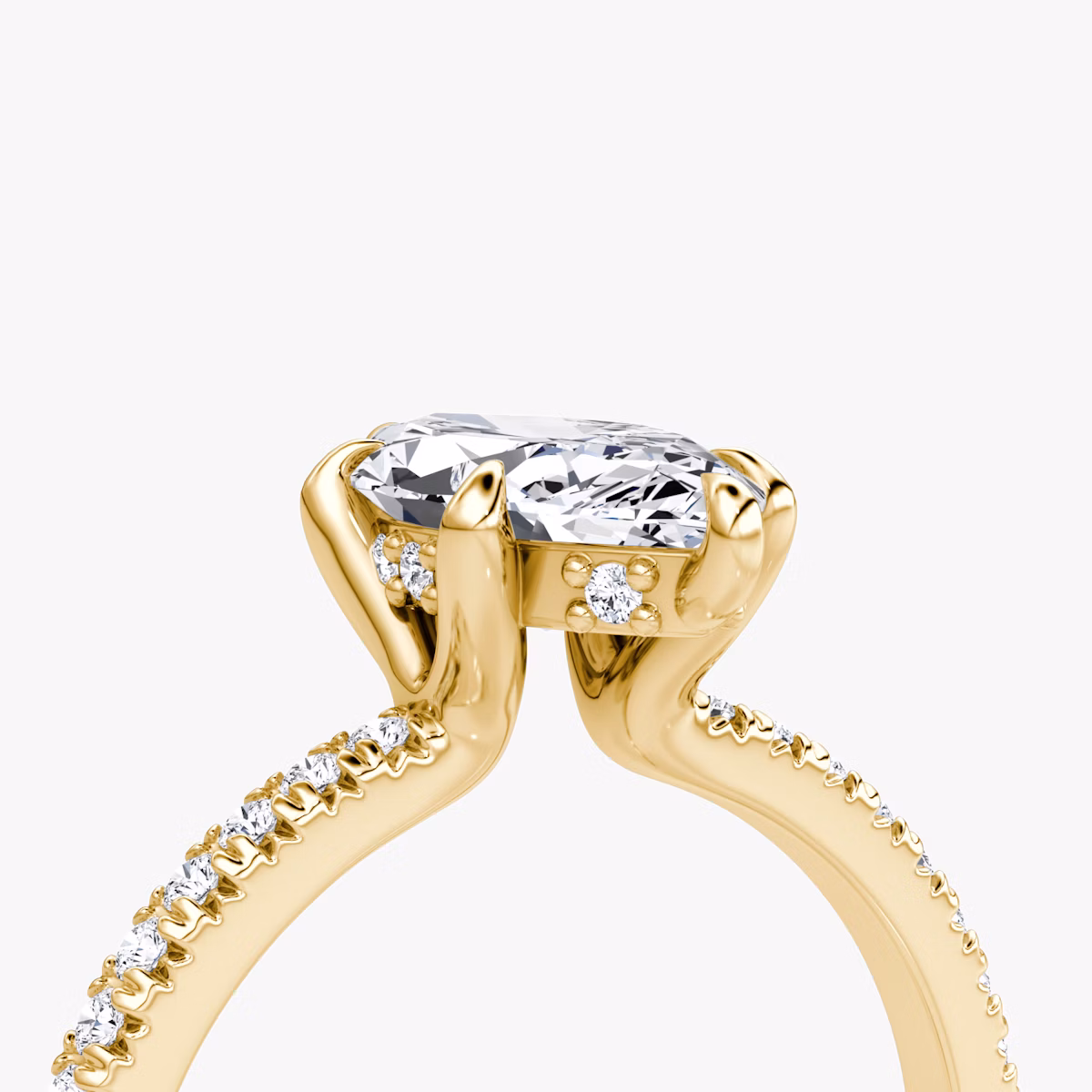 Anillo de compromiso Floating Solitaire | Marquise | 18k | Oro amarillo | bandAccent: Pavé | diamondOrientation: vertical | caratWeight: other