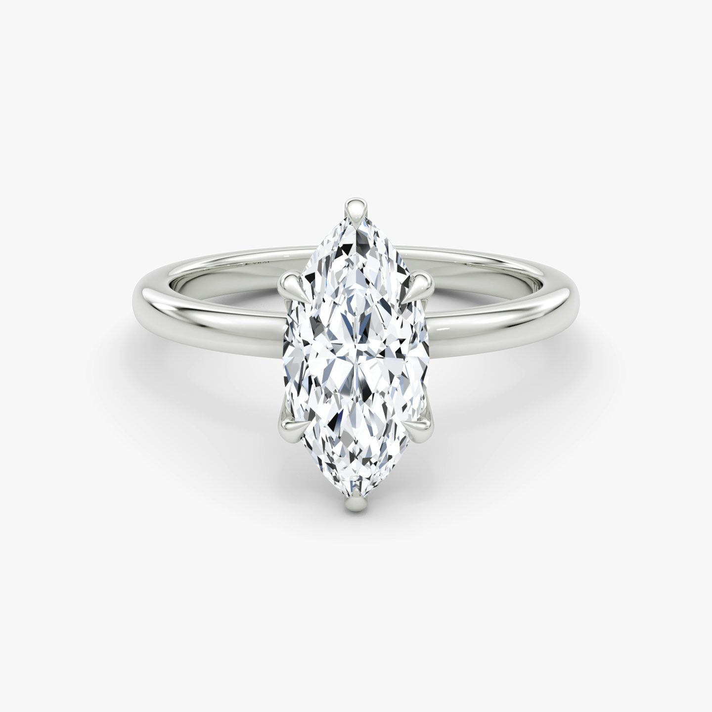 The Floating Solitaire | Marquise | 18k | White Gold | bandAccent: Plain | diamondOrientation: vertical | caratWeight: other