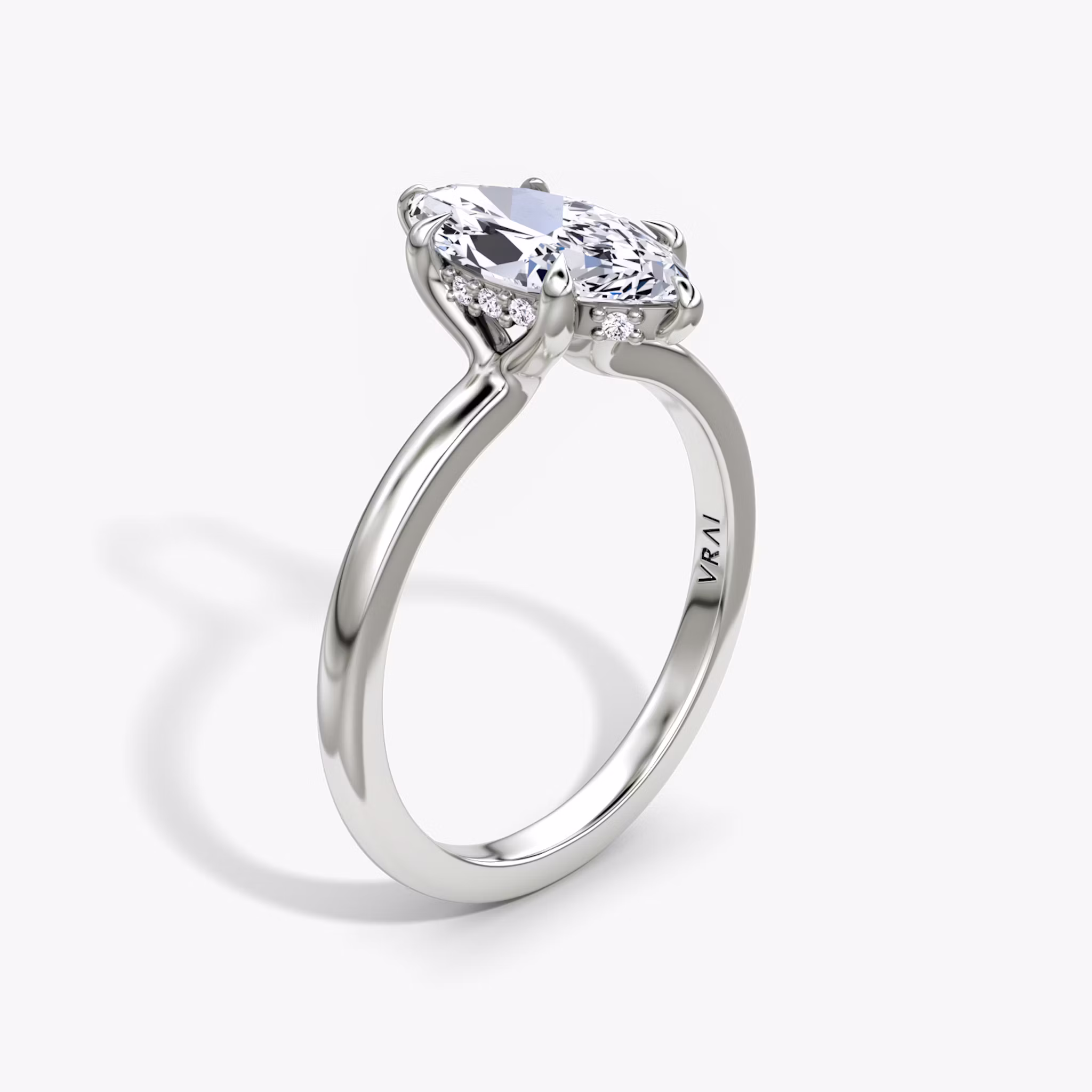 Floating Solitaire Marquise | White Gold