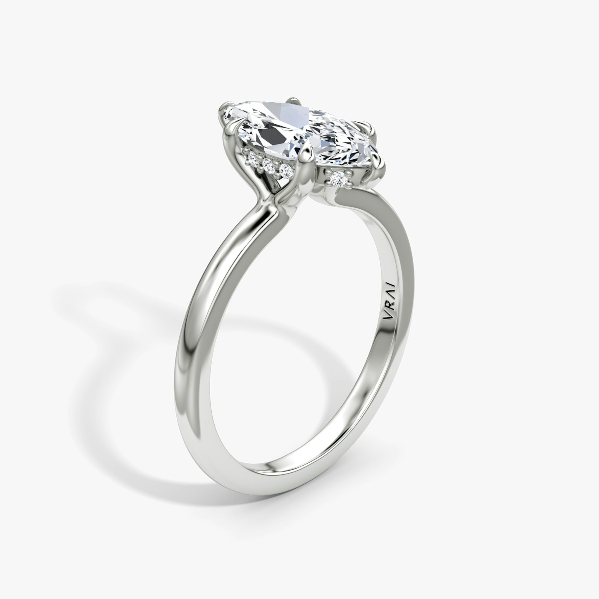 The Floating Solitaire | Marquise | Platinum | bandAccent: Plain | diamondOrientation: vertical | caratWeight: other