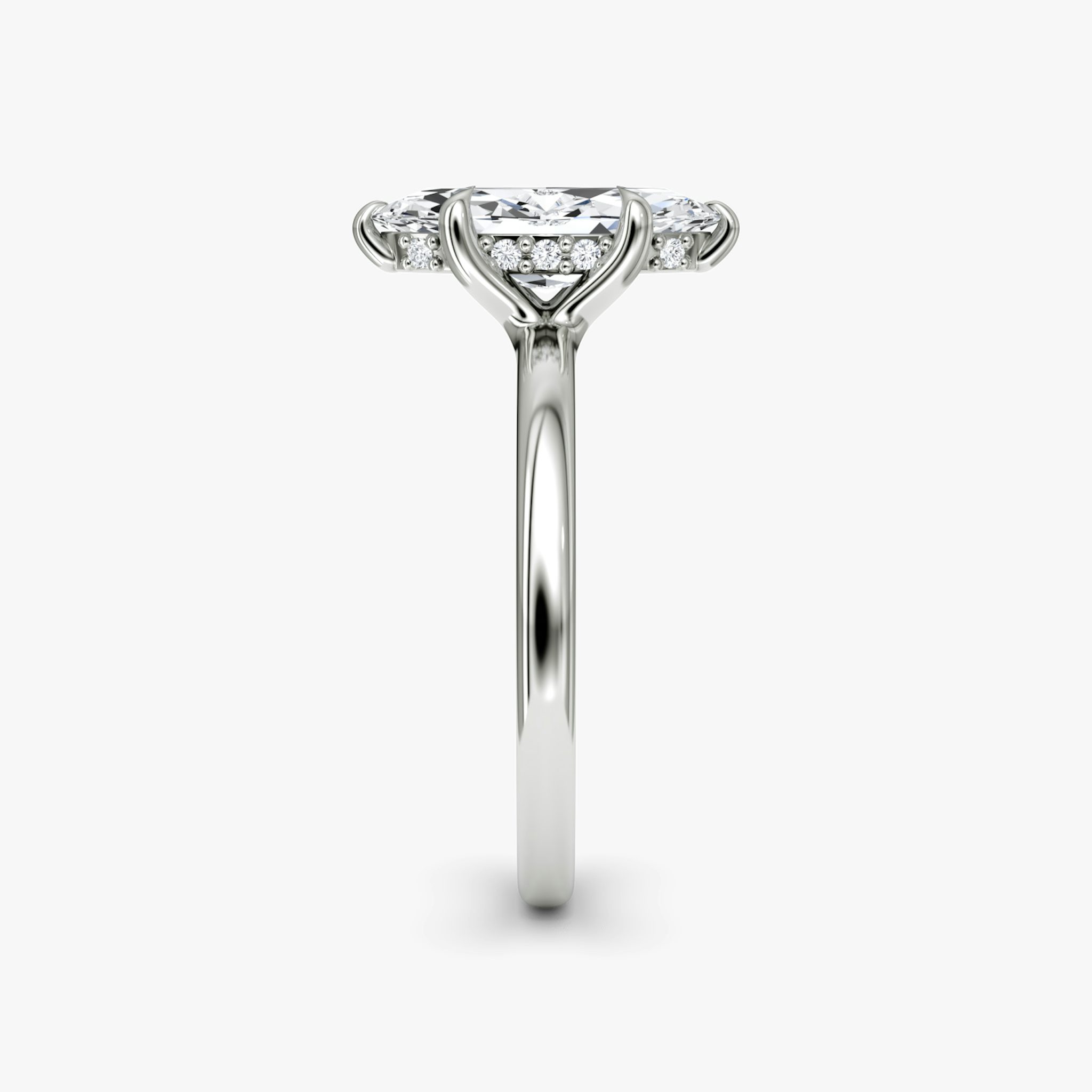 The Floating Solitaire | Marquise | Platinum | bandAccent: Plain | diamondOrientation: vertical | caratWeight: other