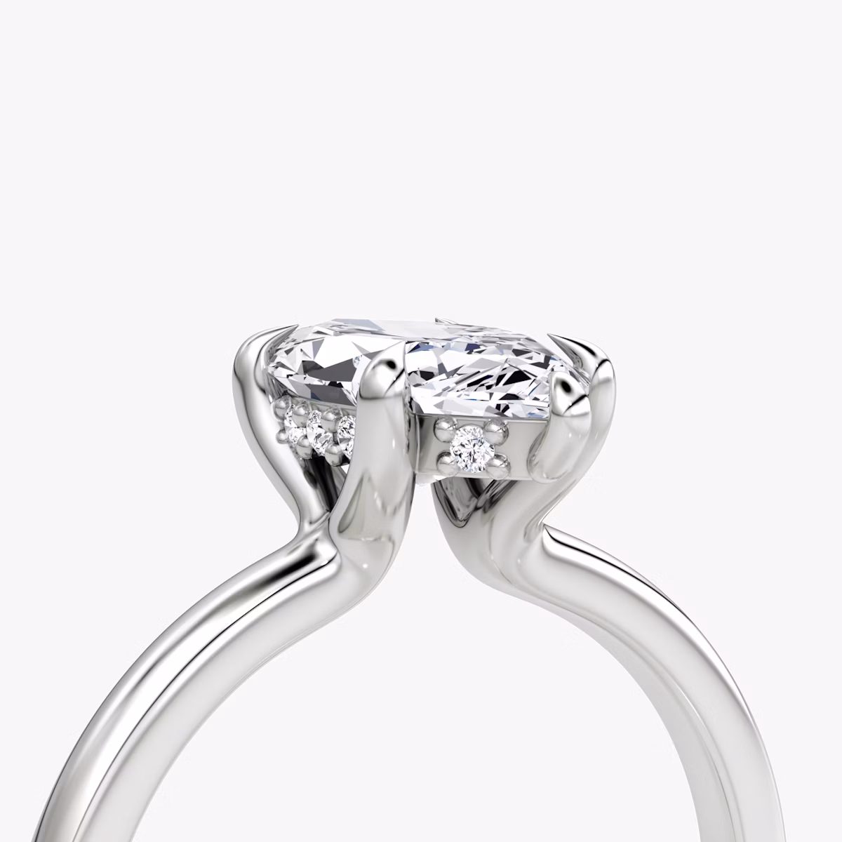 The Floating Solitaire | Marquise | Platinum | bandAccent: Plain | diamondOrientation: vertical | caratWeight: other