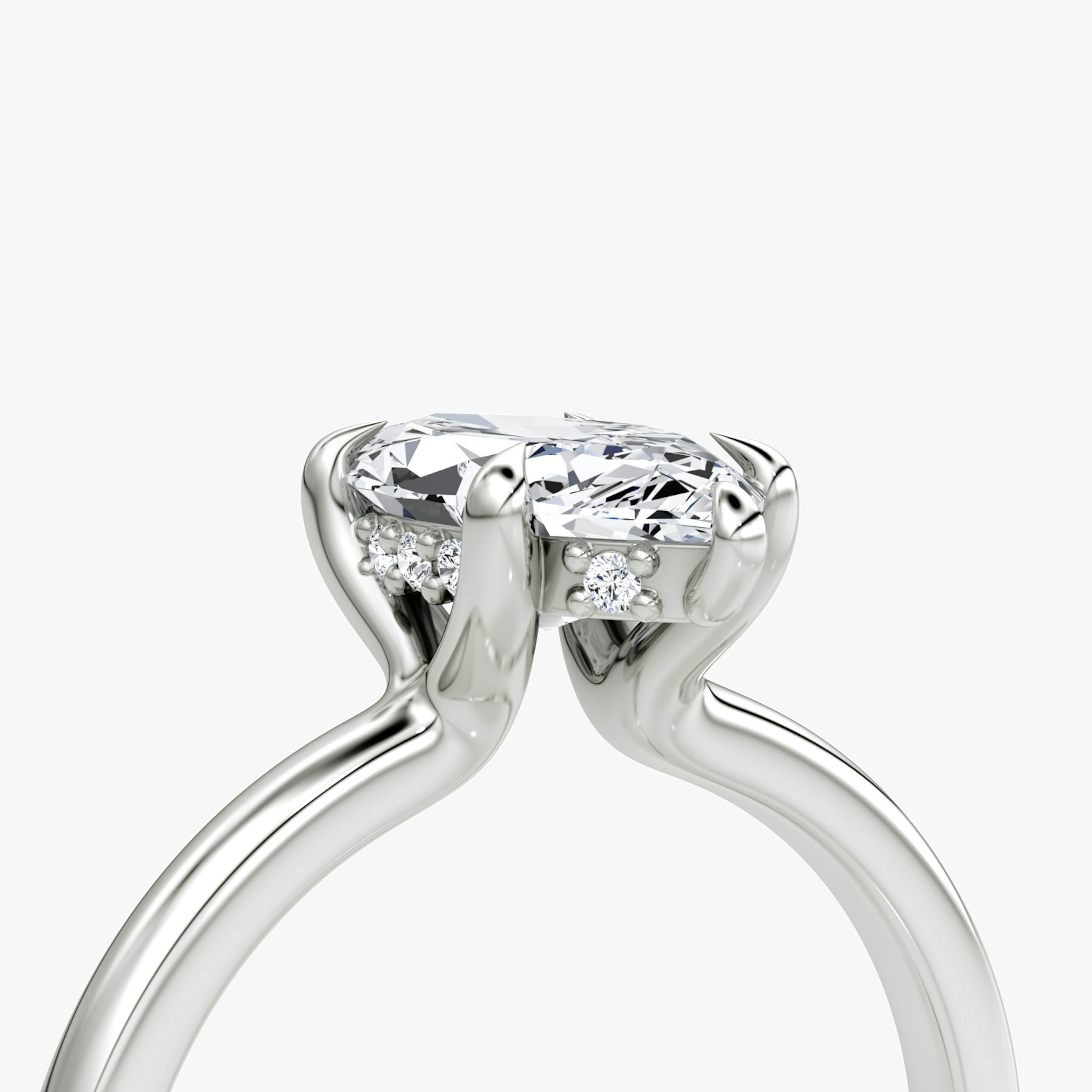 The Floating Solitaire | Marquise | Platinum | bandAccent: Plain | diamondOrientation: vertical | caratWeight: other
