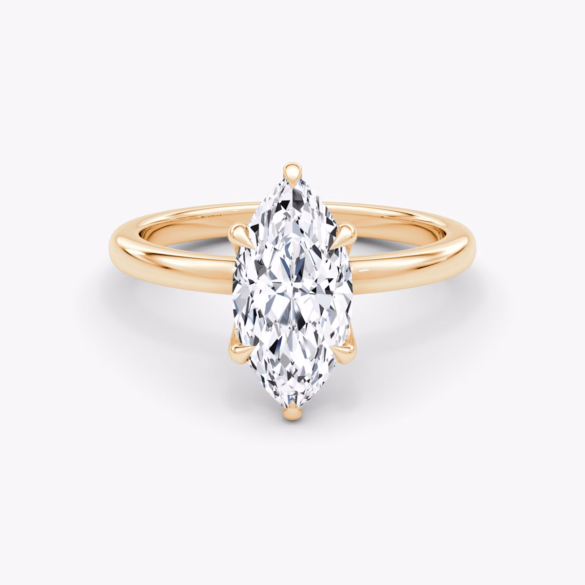 The Floating Solitaire | Marquise | 14k | Rose Gold | bandAccent: Plain | diamondOrientation: vertical | caratWeight: other
