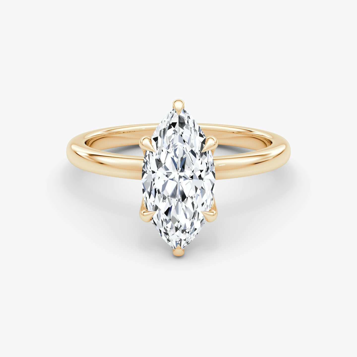 The Floating Solitaire | Marquise | 14k | Rose Gold | bandAccent: Plain | diamondOrientation: vertical | caratWeight: other