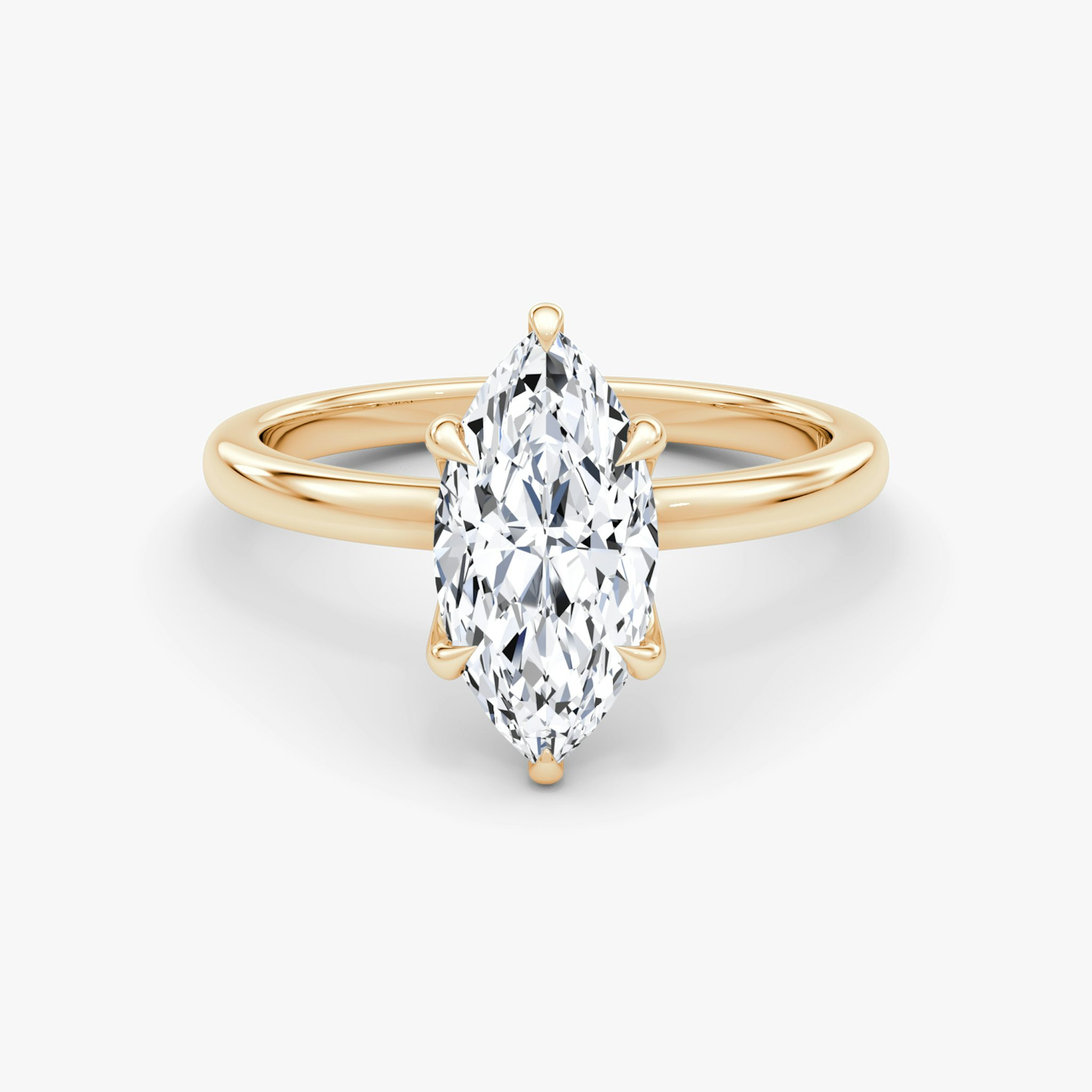 The Floating Solitaire | Marquise | 14k | Rose Gold | bandAccent: Plain | diamondOrientation: vertical | caratWeight: other
