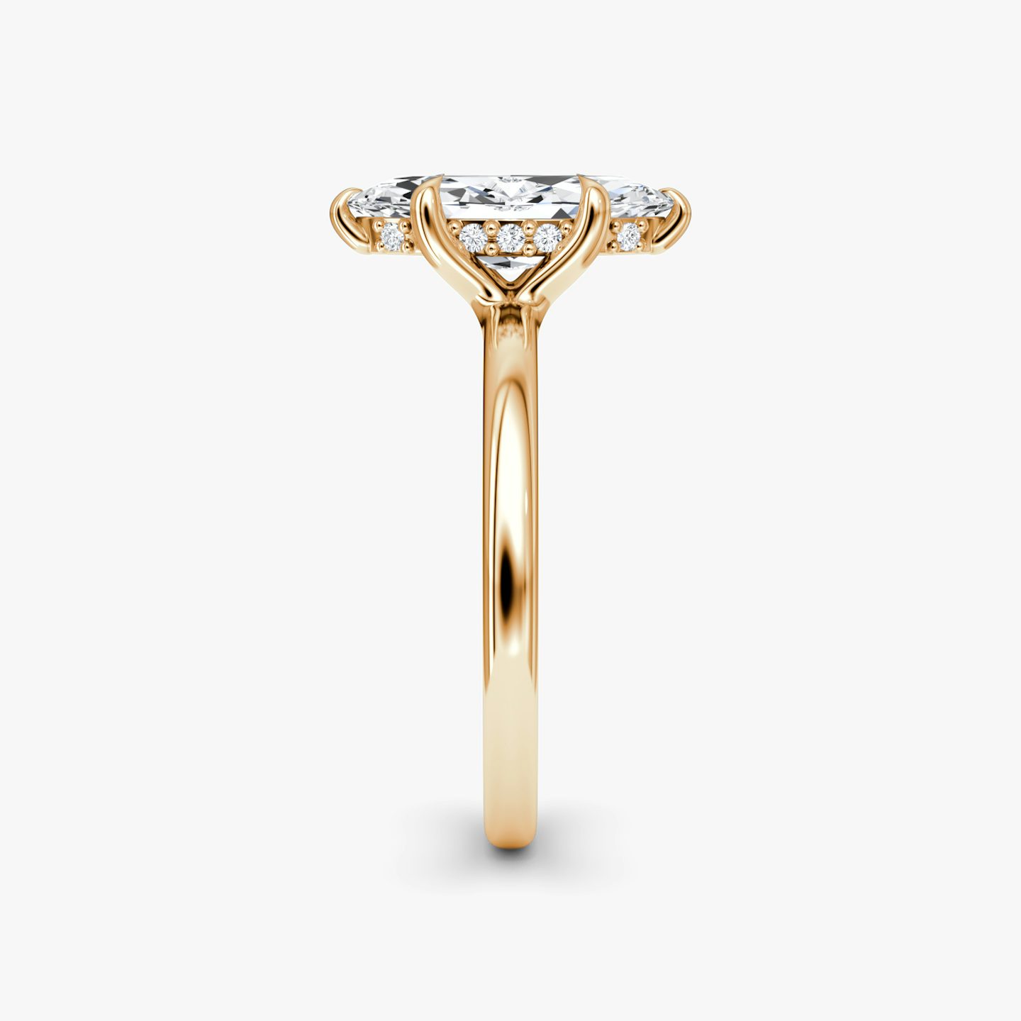 The Floating Solitaire | Marquise | 14k | Rose Gold | bandAccent: Plain | diamondOrientation: vertical | caratWeight: other
