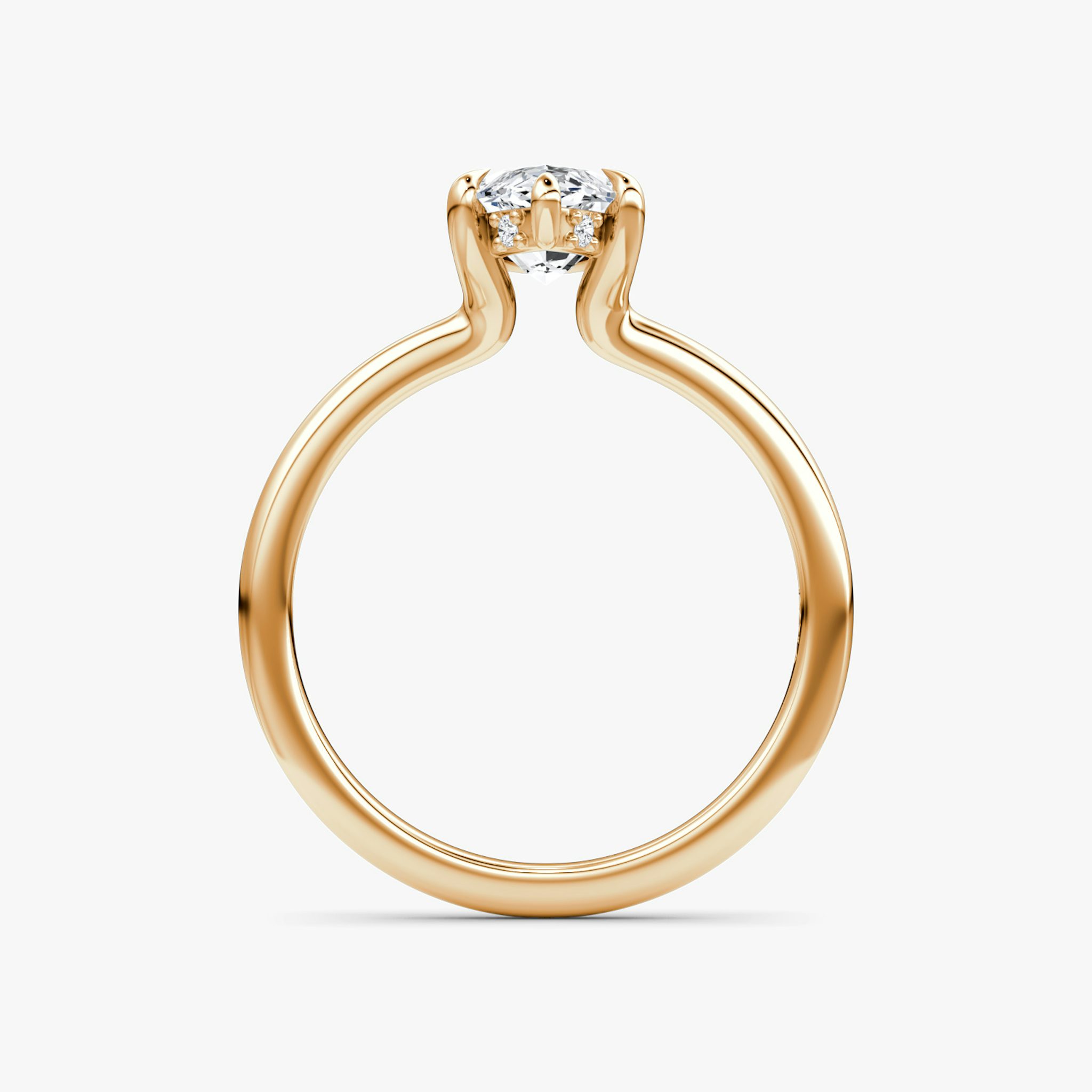 The Floating Solitaire | Marquise | 14k | Rose Gold | bandAccent: Plain | diamondOrientation: vertical | caratWeight: other
