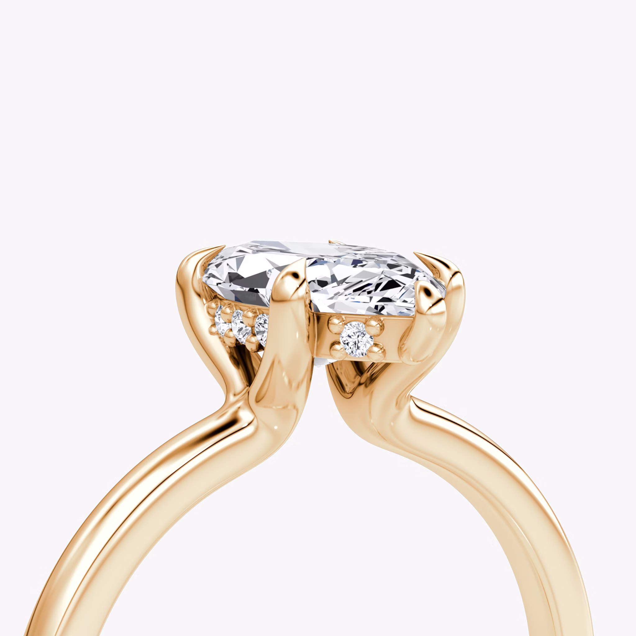 The Floating Solitaire | Marquise | 14k | Rose Gold | bandAccent: Plain | diamondOrientation: vertical | caratWeight: other
