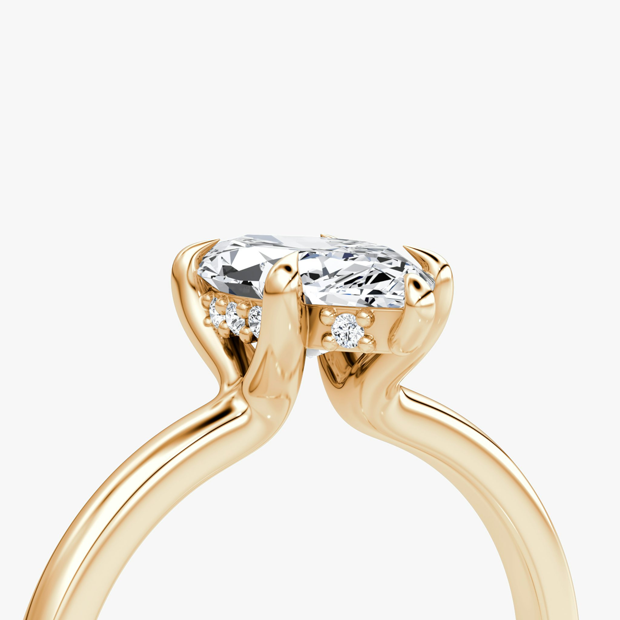 The Floating Solitaire | Marquise | 14k | Rose Gold | bandAccent: Plain | diamondOrientation: vertical | caratWeight: other