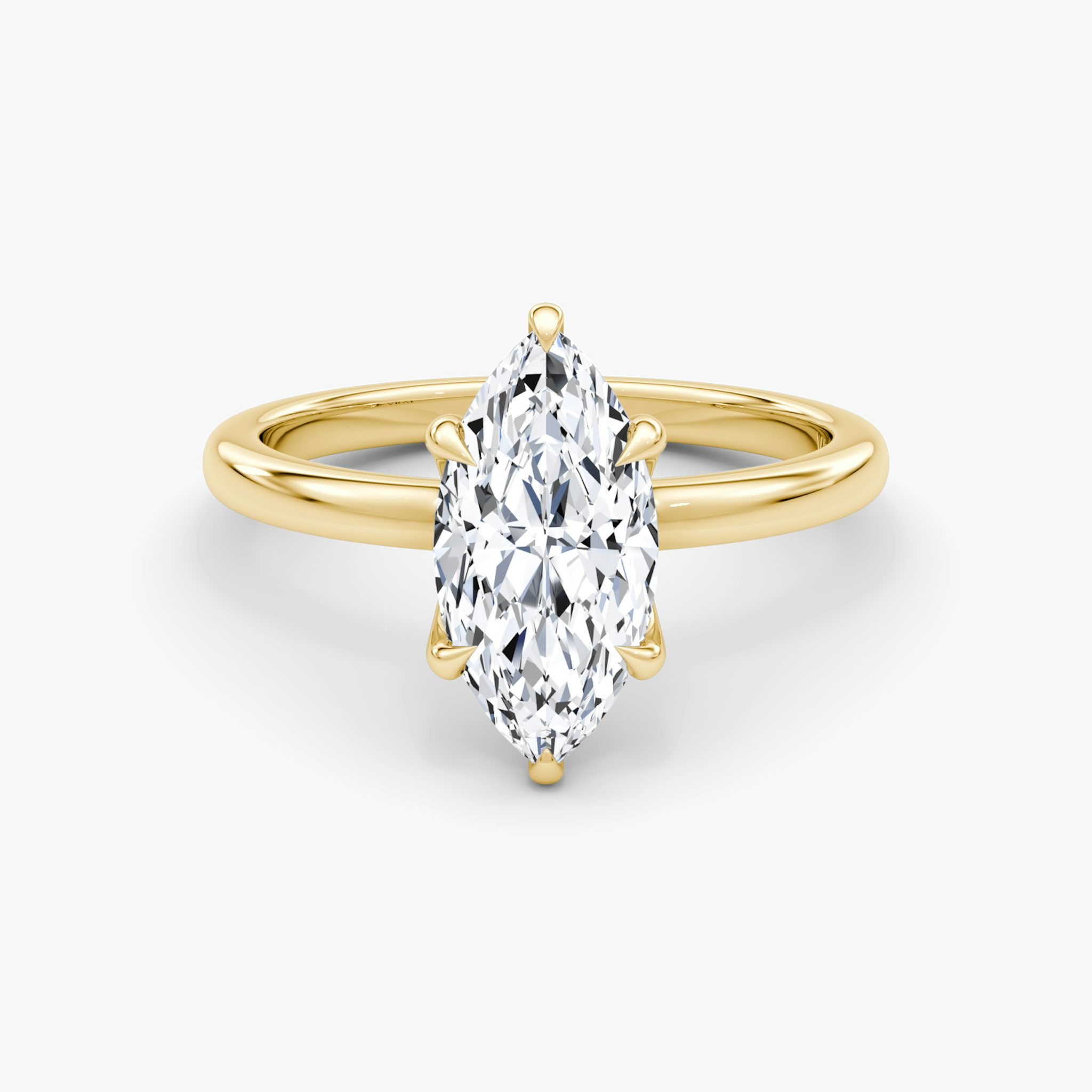 The Floating Solitaire | Marquise | 18k | Yellow Gold | bandAccent: Plain | diamondOrientation: vertical | caratWeight: other