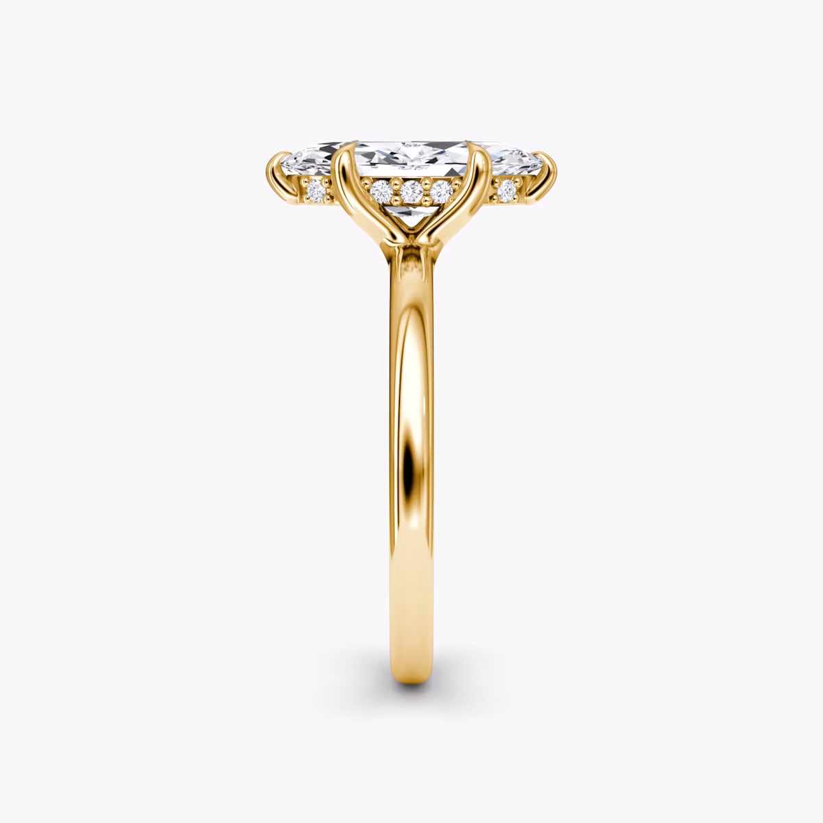 The Floating Solitaire | Marquise | 18k | Yellow Gold | bandAccent: Plain | diamondOrientation: vertical | caratWeight: other