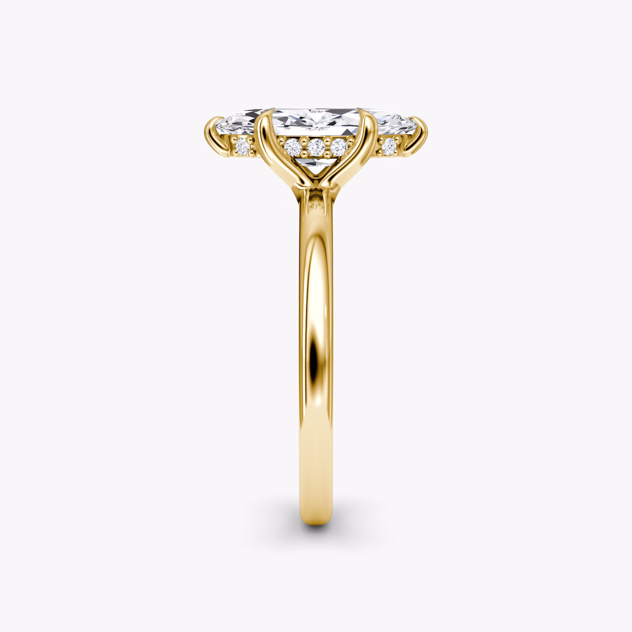 The Floating Solitaire | Marquise | 18k | Yellow Gold | bandAccent: Plain | diamondOrientation: vertical | caratWeight: other