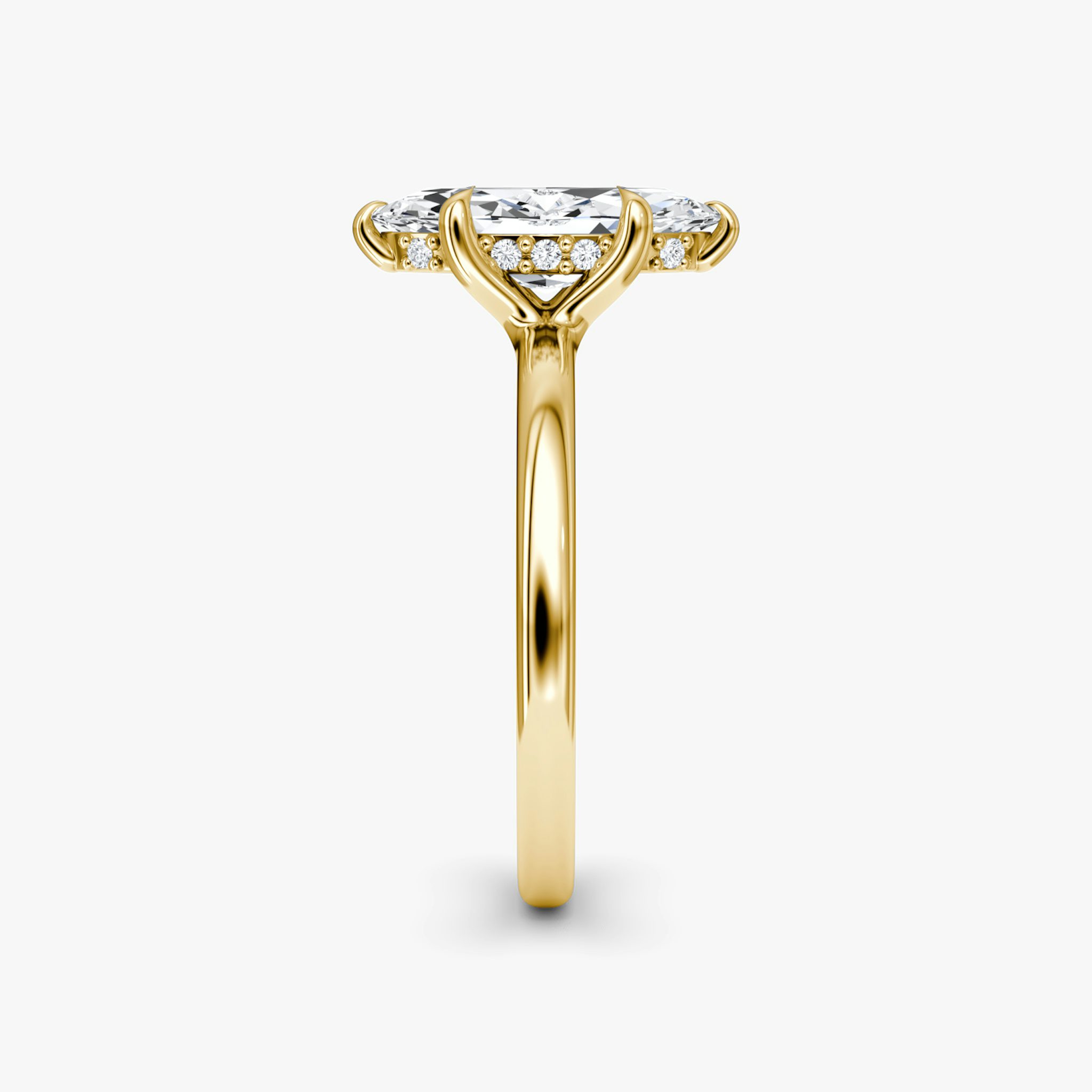 The Floating Solitaire | Marquise | 18k | Yellow Gold | bandAccent: Plain | diamondOrientation: vertical | caratWeight: other