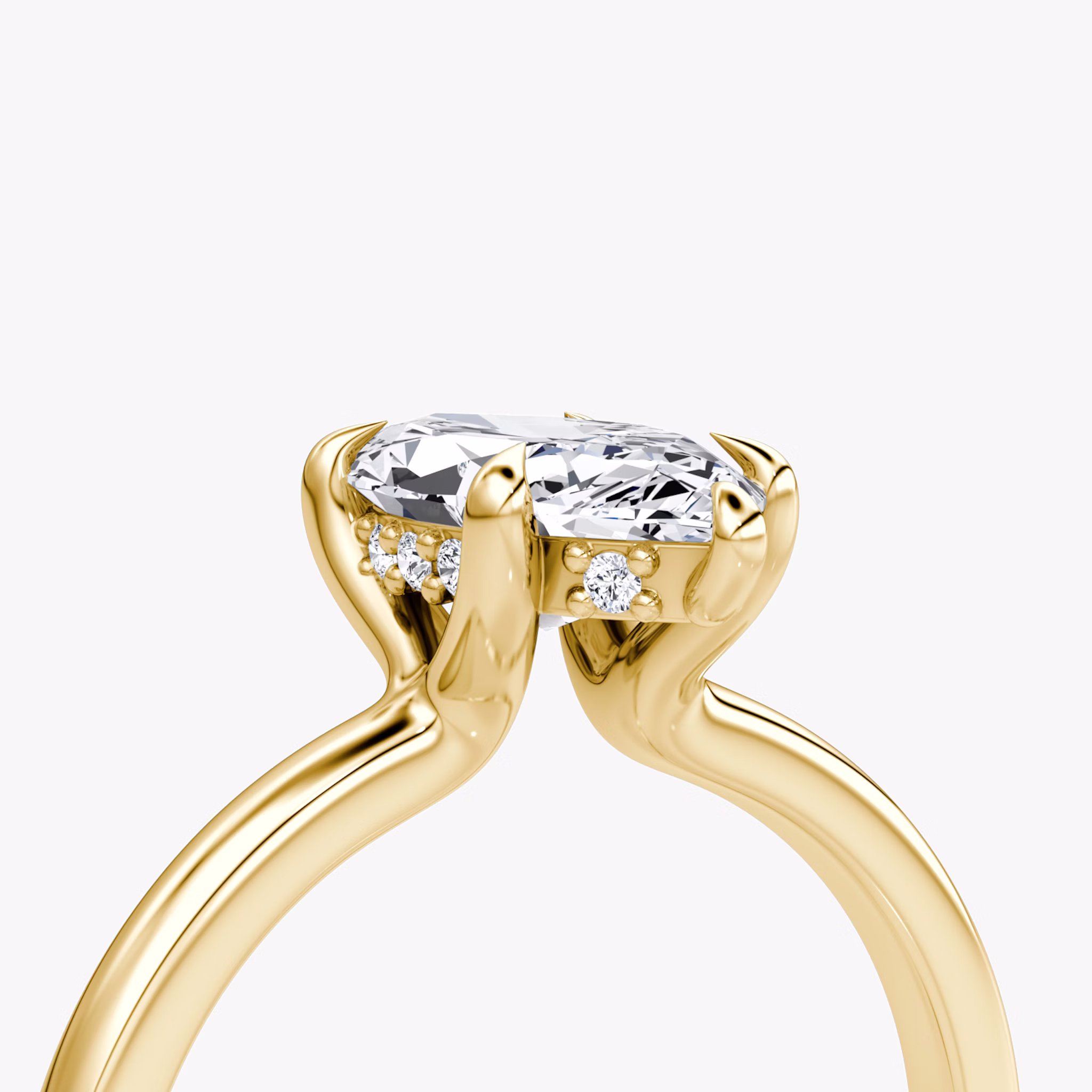 The Floating Solitaire | Marquise | 18k | Yellow Gold | bandAccent: Plain | diamondOrientation: vertical | caratWeight: other