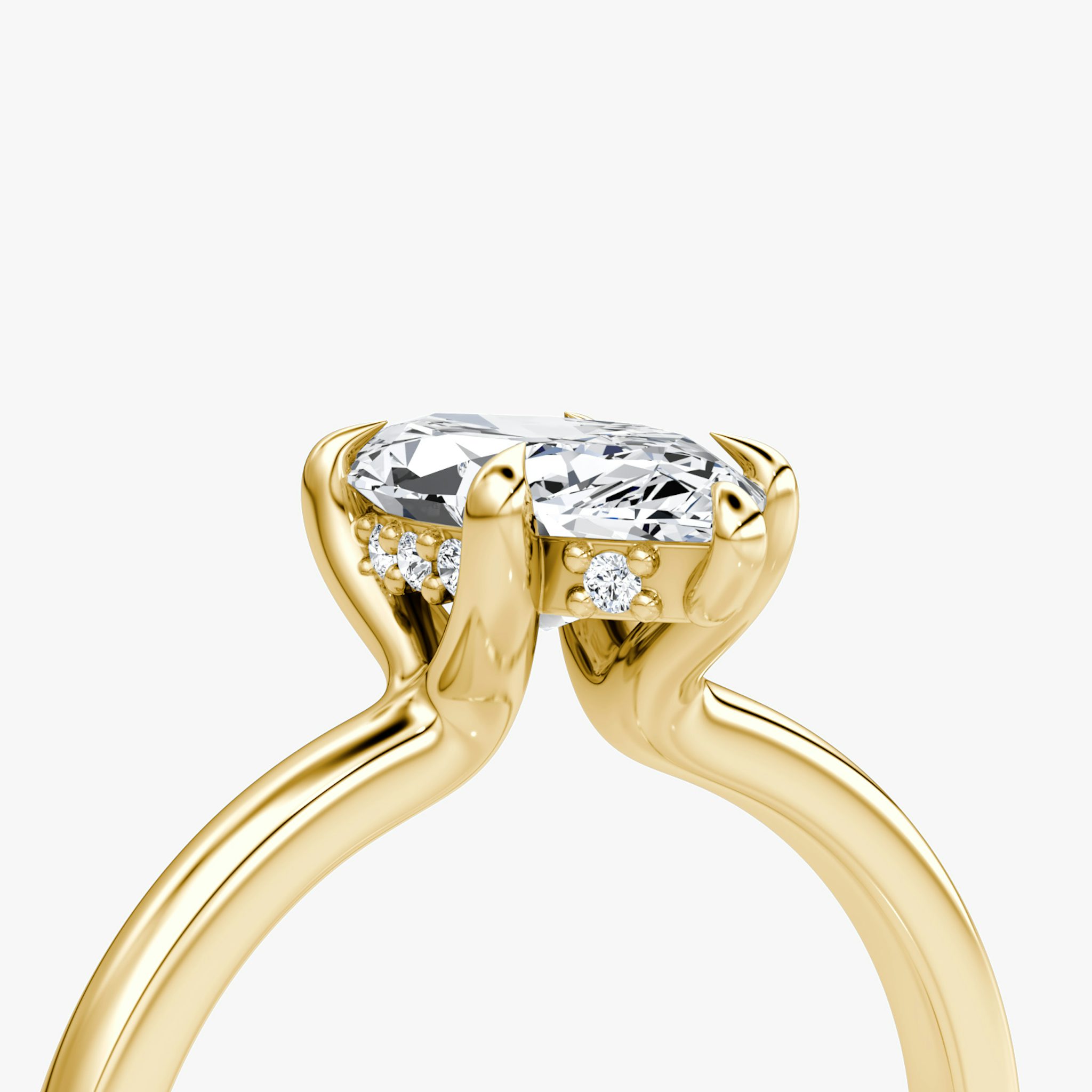 The Floating Solitaire | Marquise | 18k | Yellow Gold | bandAccent: Plain | diamondOrientation: vertical | caratWeight: other
