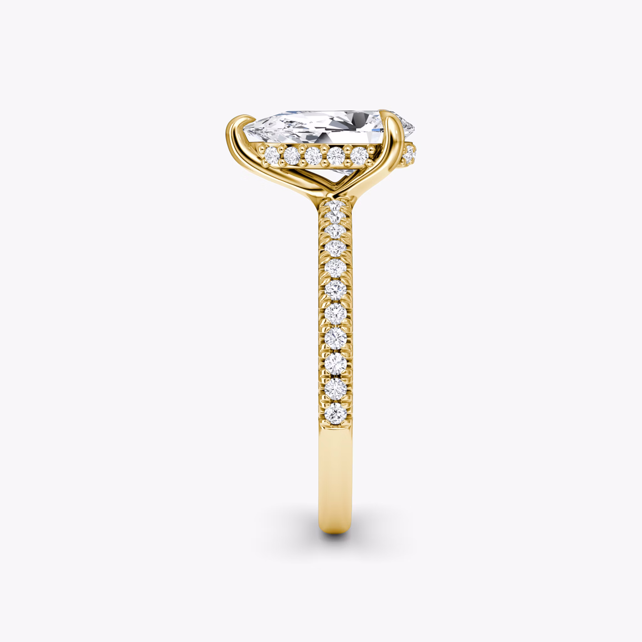 The Floating Solitaire | Pear | 18k | Yellow Gold | bandAccent: Pavé | diamondOrientation: vertical | caratWeight: other