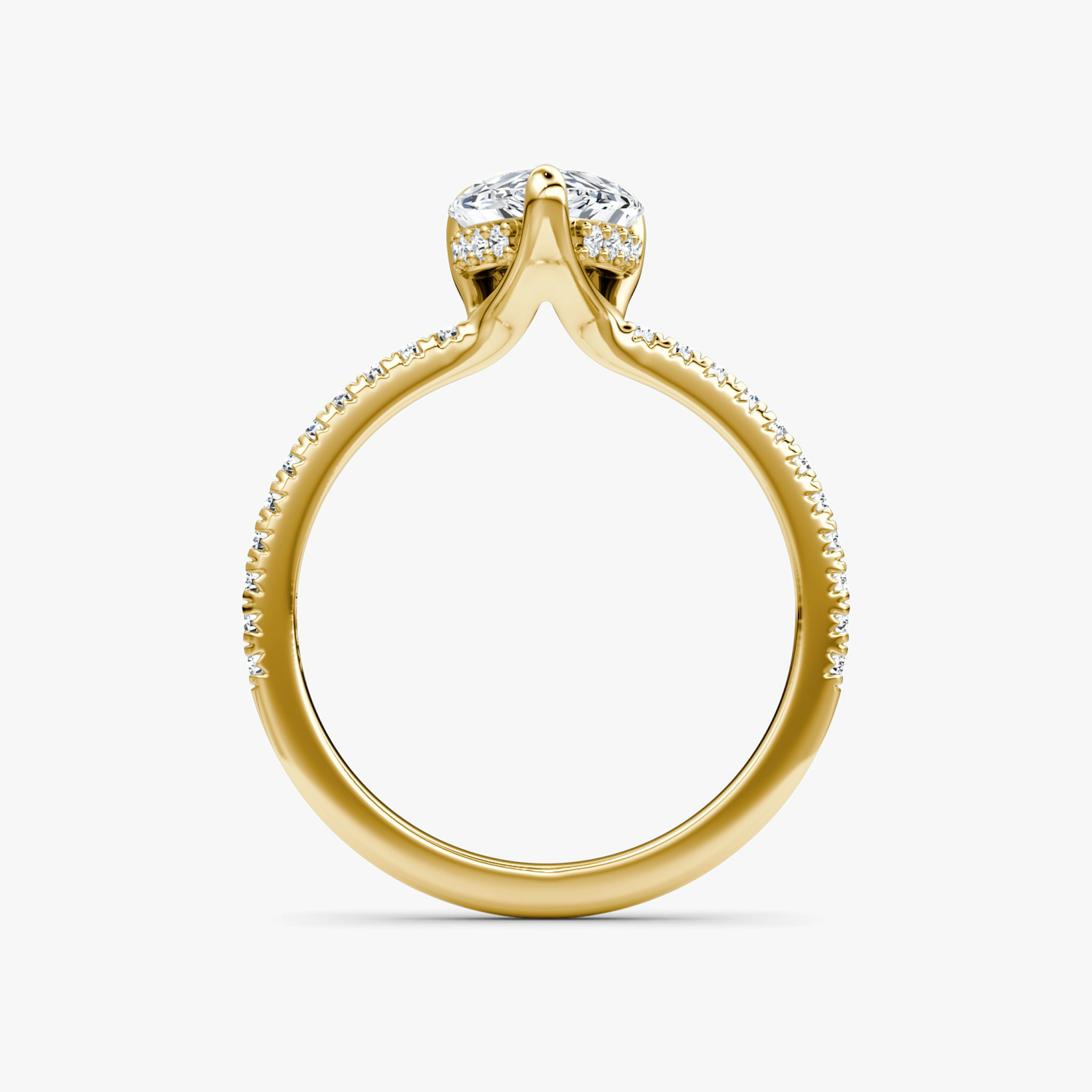 The Floating Solitaire | Pear | 18k | Yellow Gold | bandAccent: Pavé | diamondOrientation: vertical | caratWeight: other