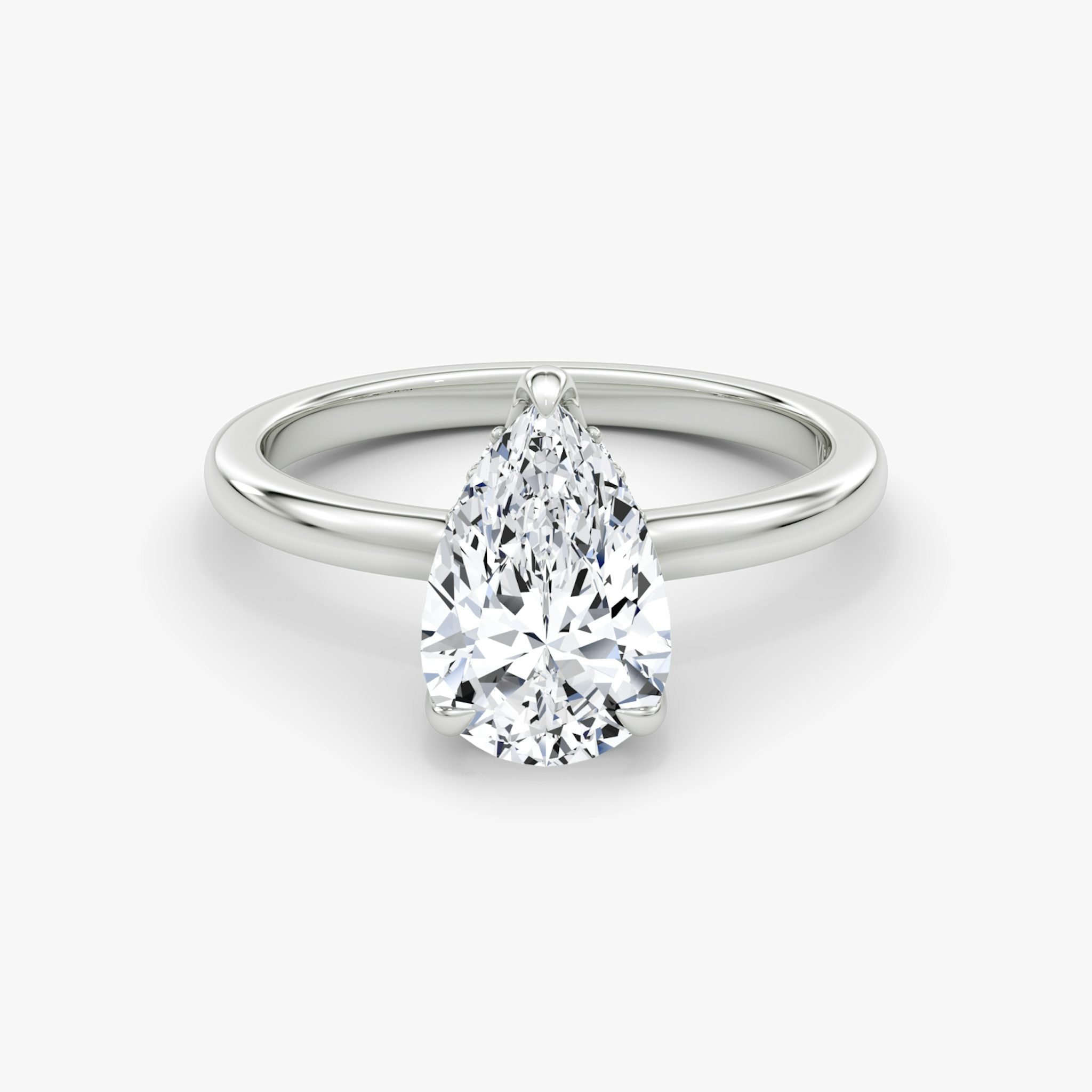 The Floating Solitaire | Pear | Platinum | bandAccent: Plain | diamondOrientation: vertical | caratWeight: other