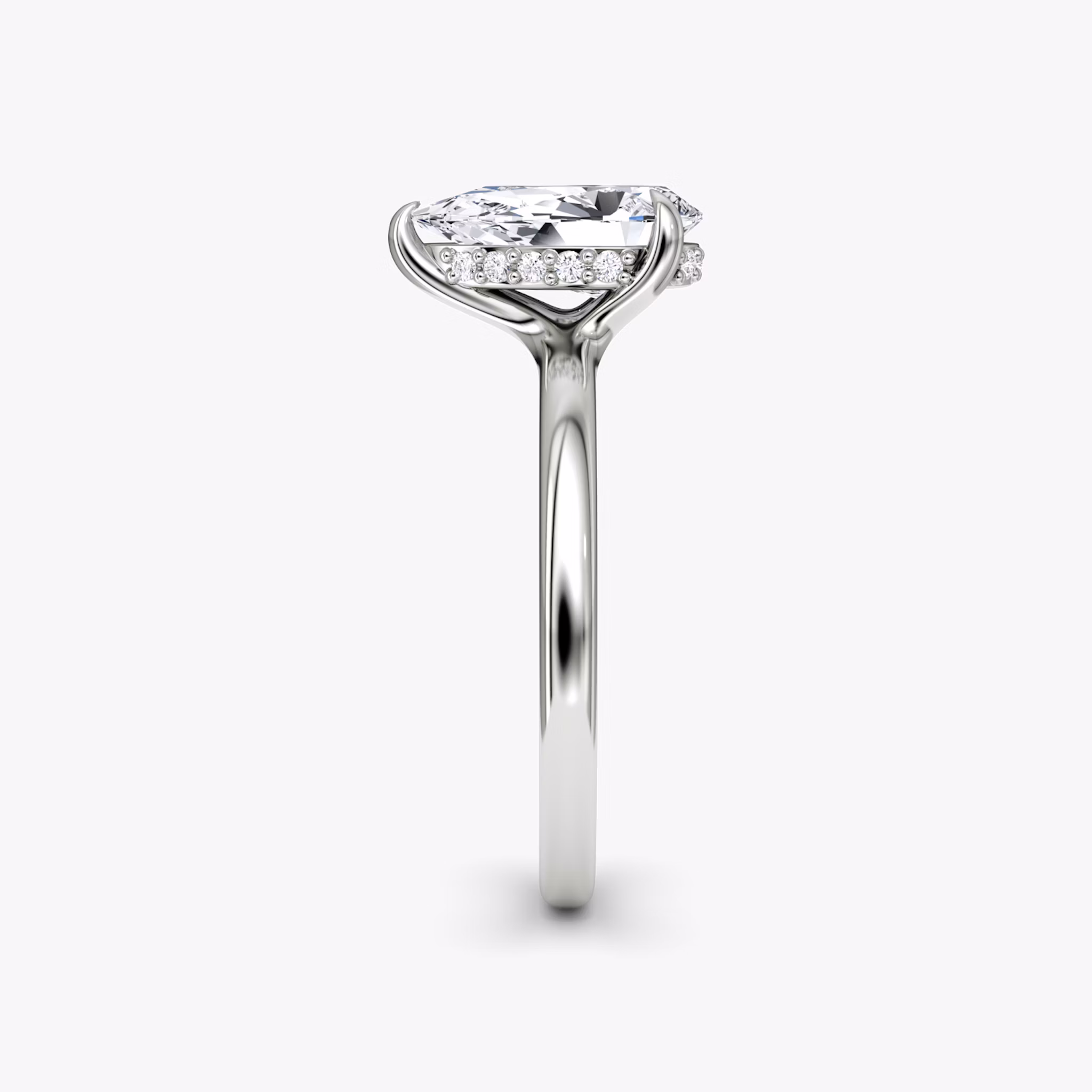 The Floating Solitaire | Pear | Platinum | bandAccent: Plain | diamondOrientation: vertical | caratWeight: other